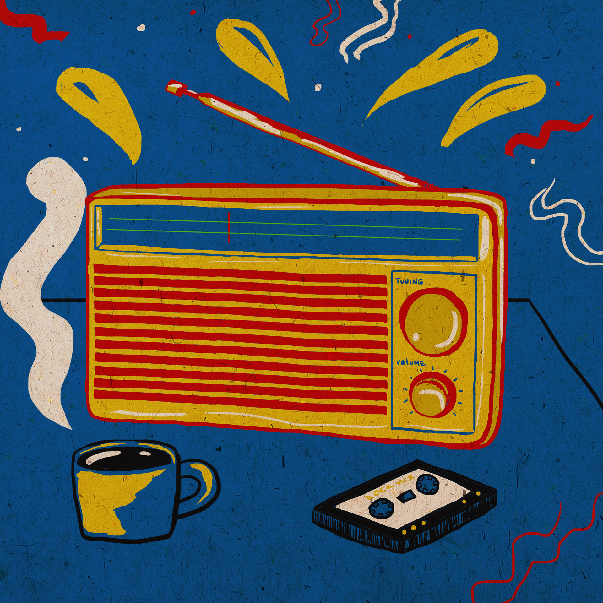 retro radio and cassette