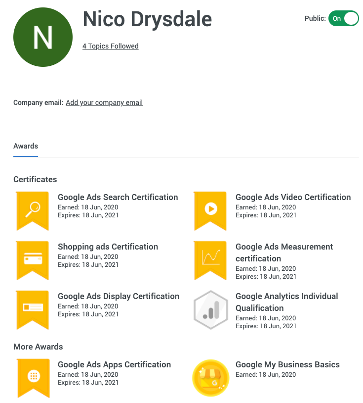 Google Certifications