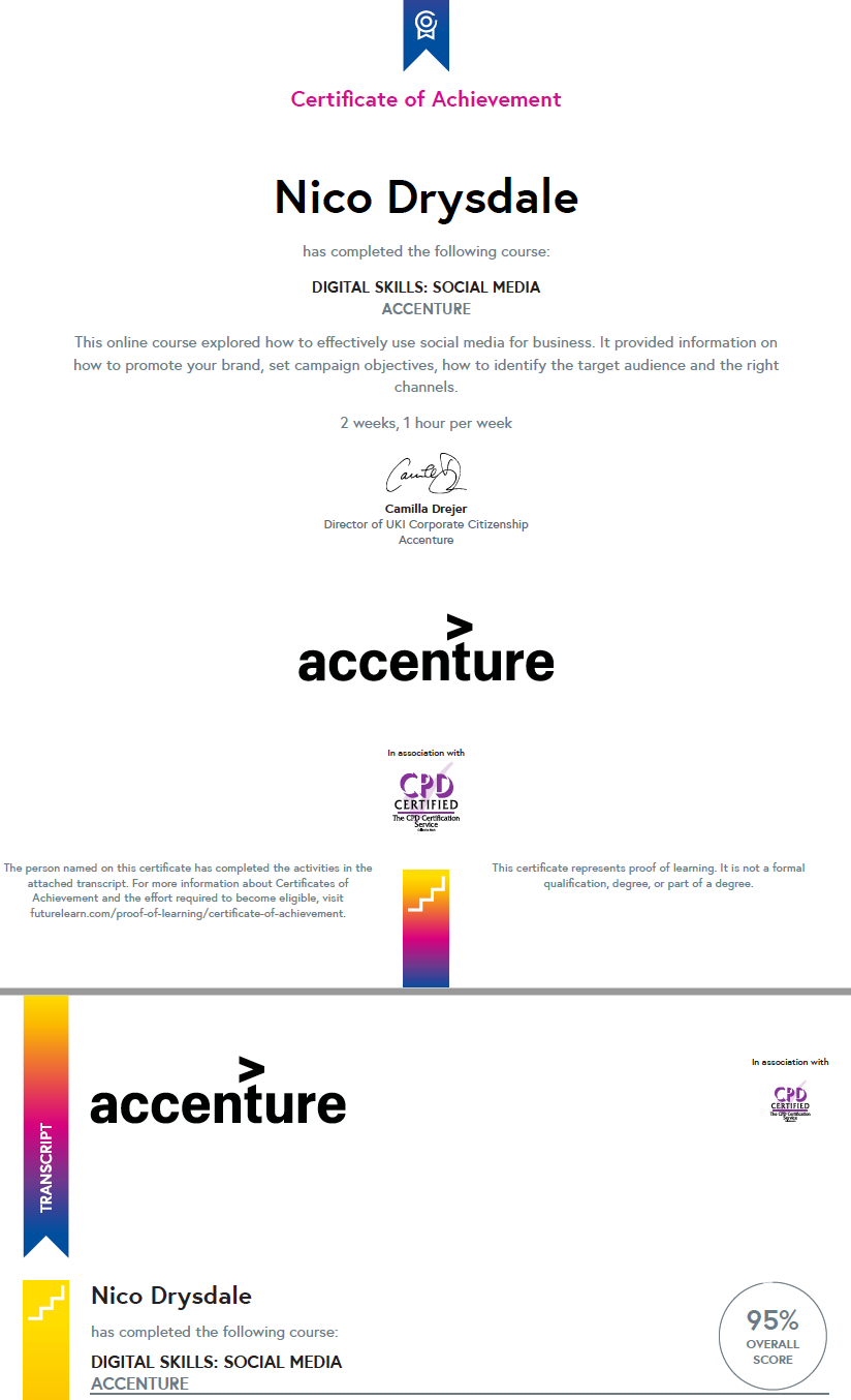 Digital Skills course - Social Media (FutureLearn)
