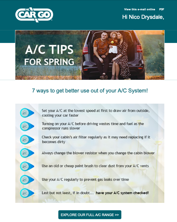 A/C Spring Tips Newsletter