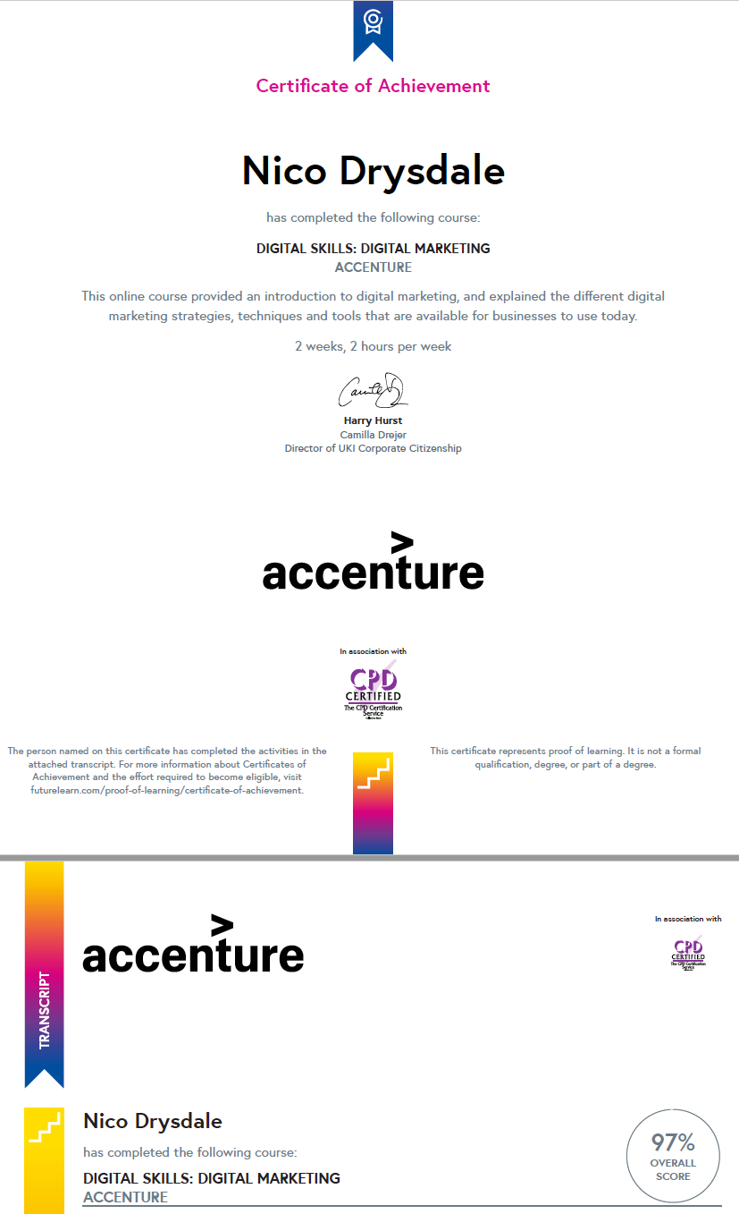 Digital Skills course - Digital Marketing (FutureLearn)