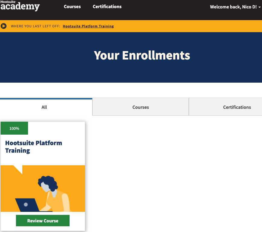 Hootsuite Training Platform Course