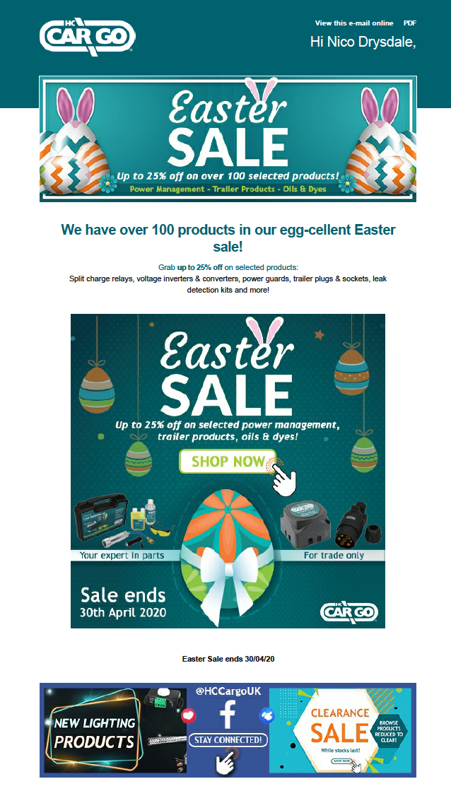 Graphic Design - Easter Sale Newsletter mockup