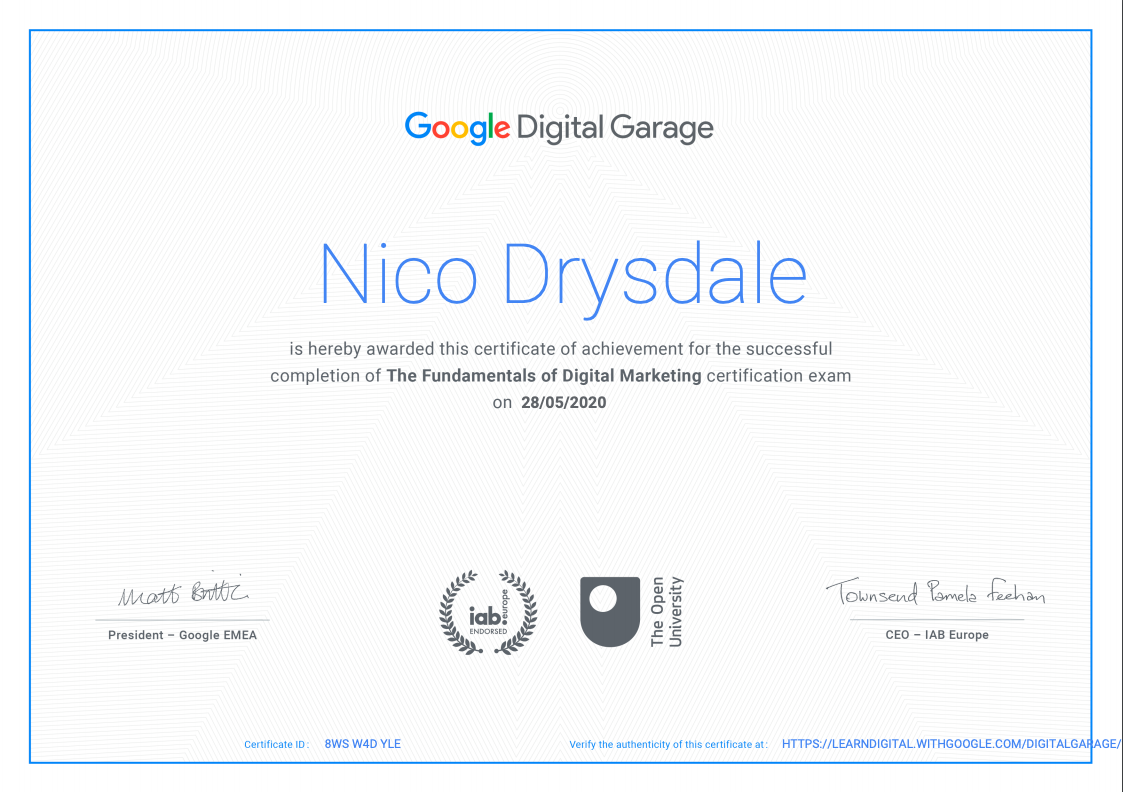 Google Digital Garage - The Fundamentals of Digital Marketing