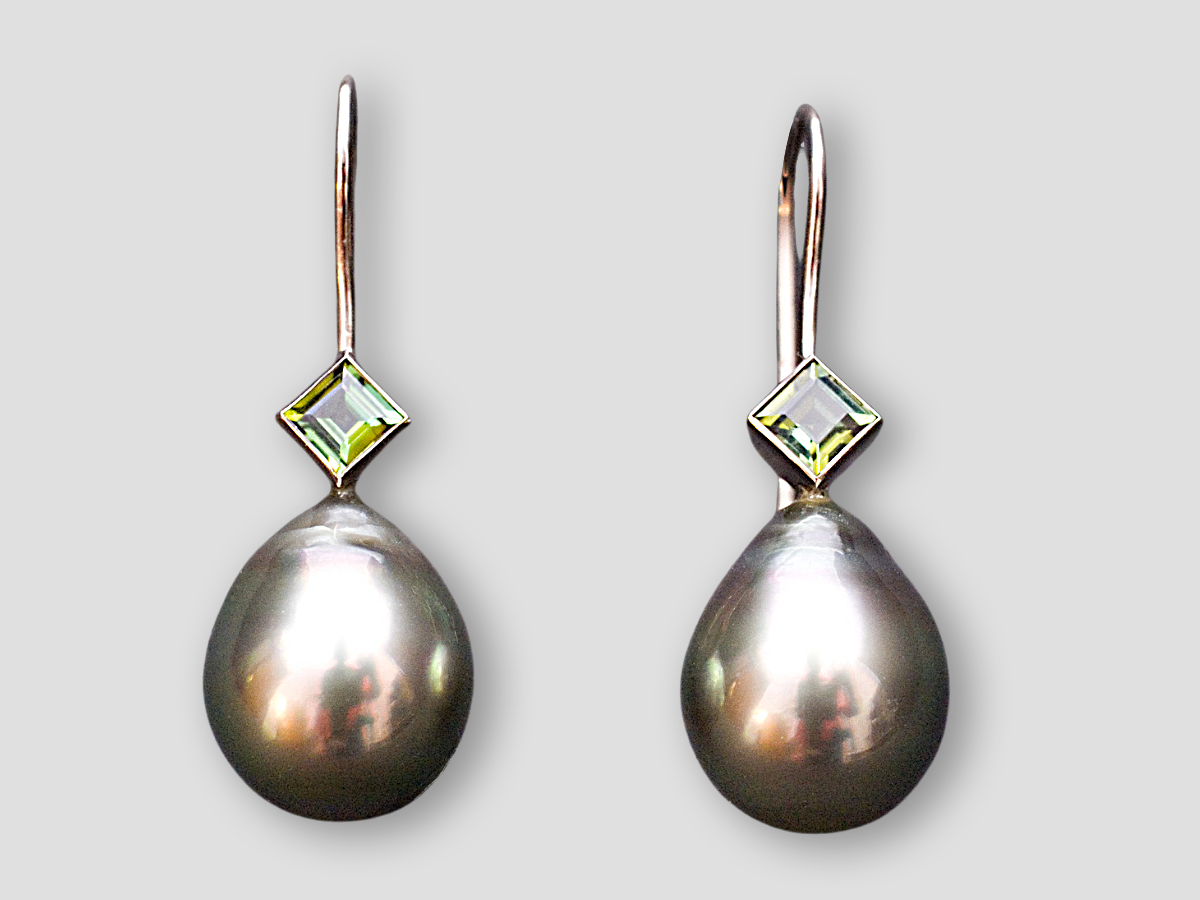 Tahitiperlen, 585WG, Turmaline