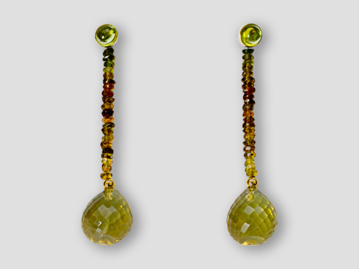 Turmaline, Lemon-Citrintropfen, 585GG