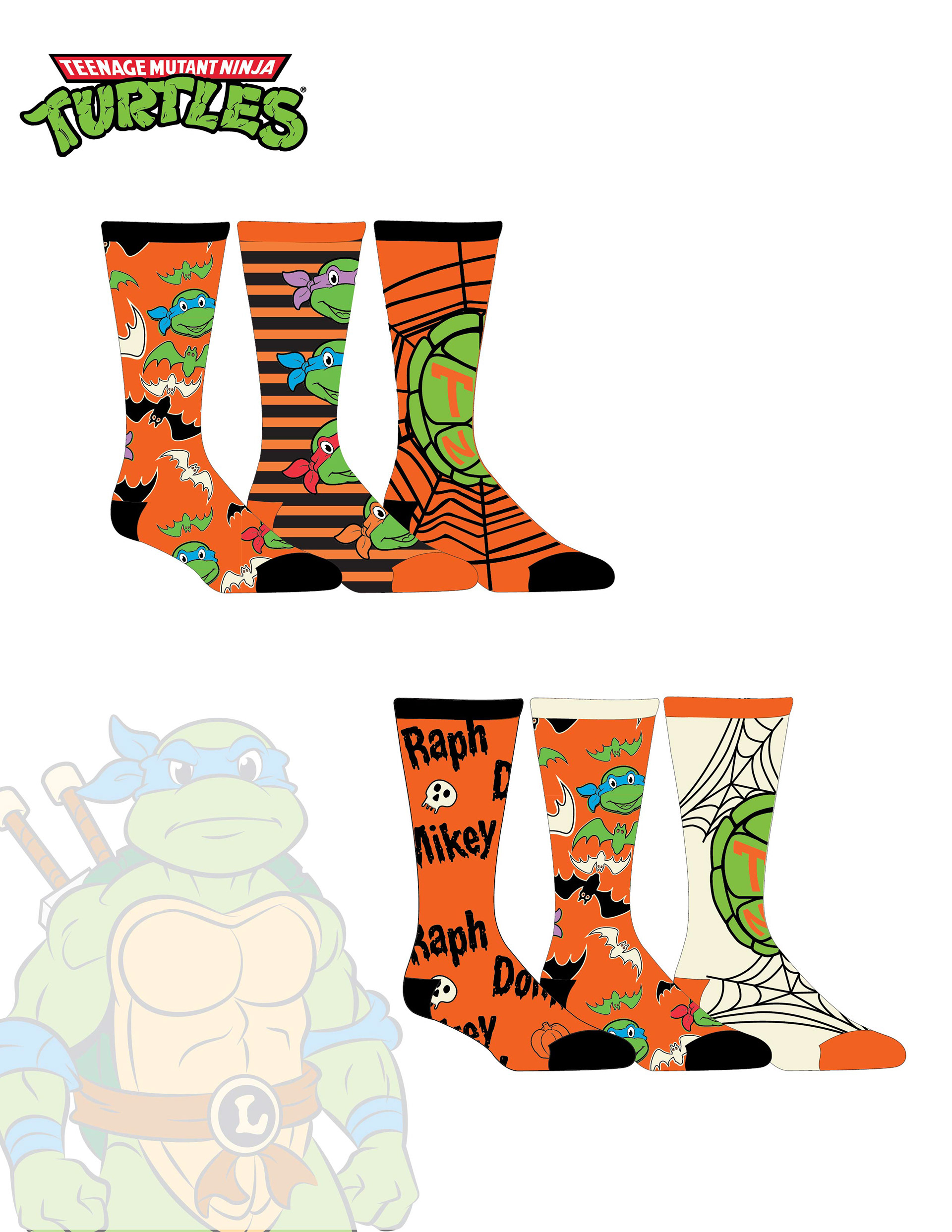 Teenage Mutant Ninja Turtles Halloween Kids Crew Socks