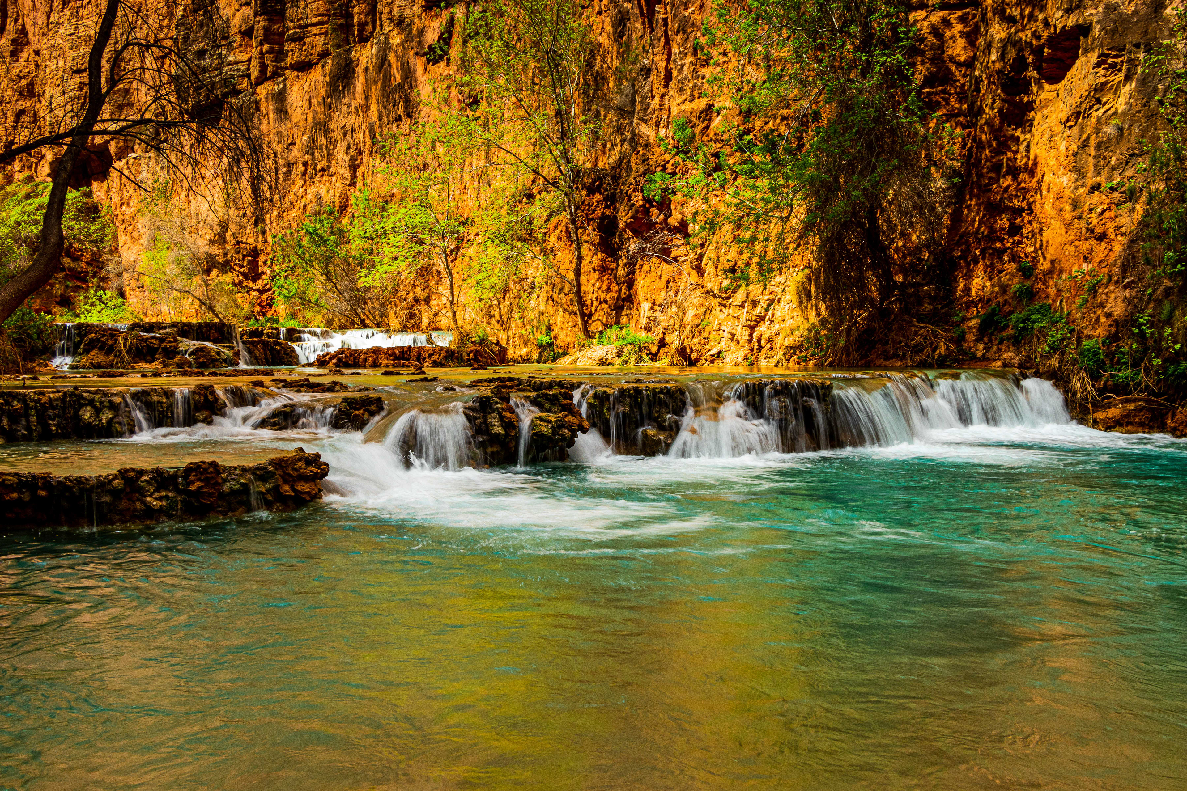 Late morning light reflecting off lower canyon walls