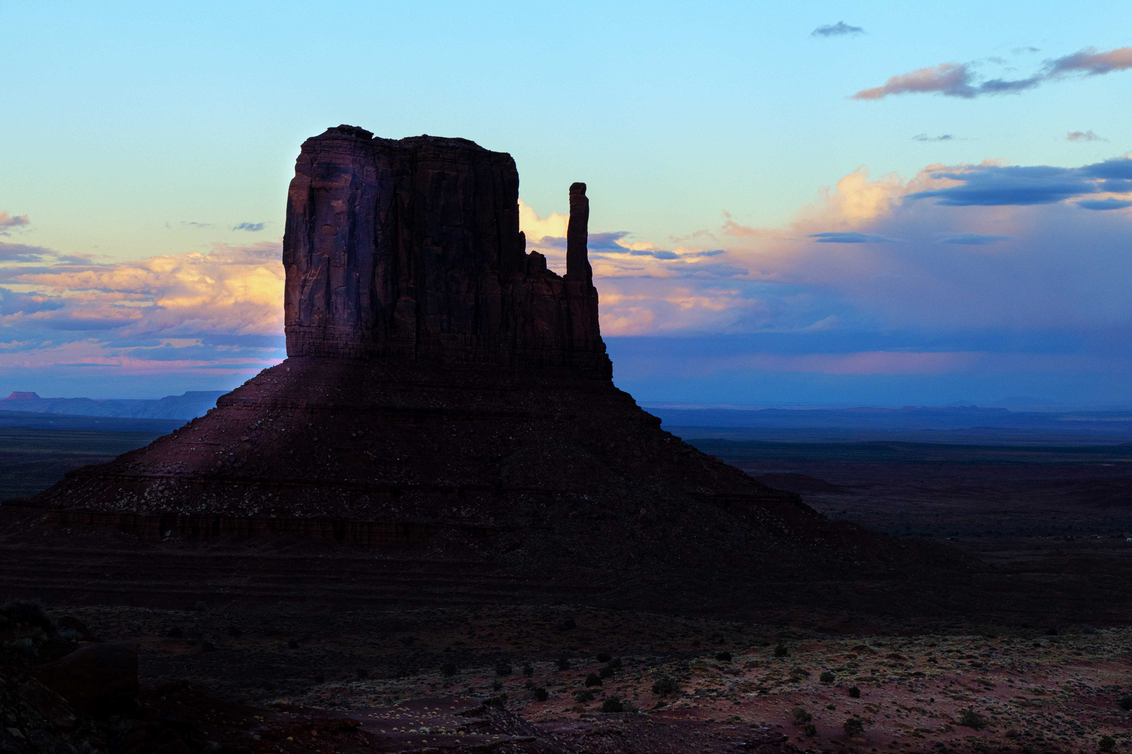 West Mitten Butte during blue hour