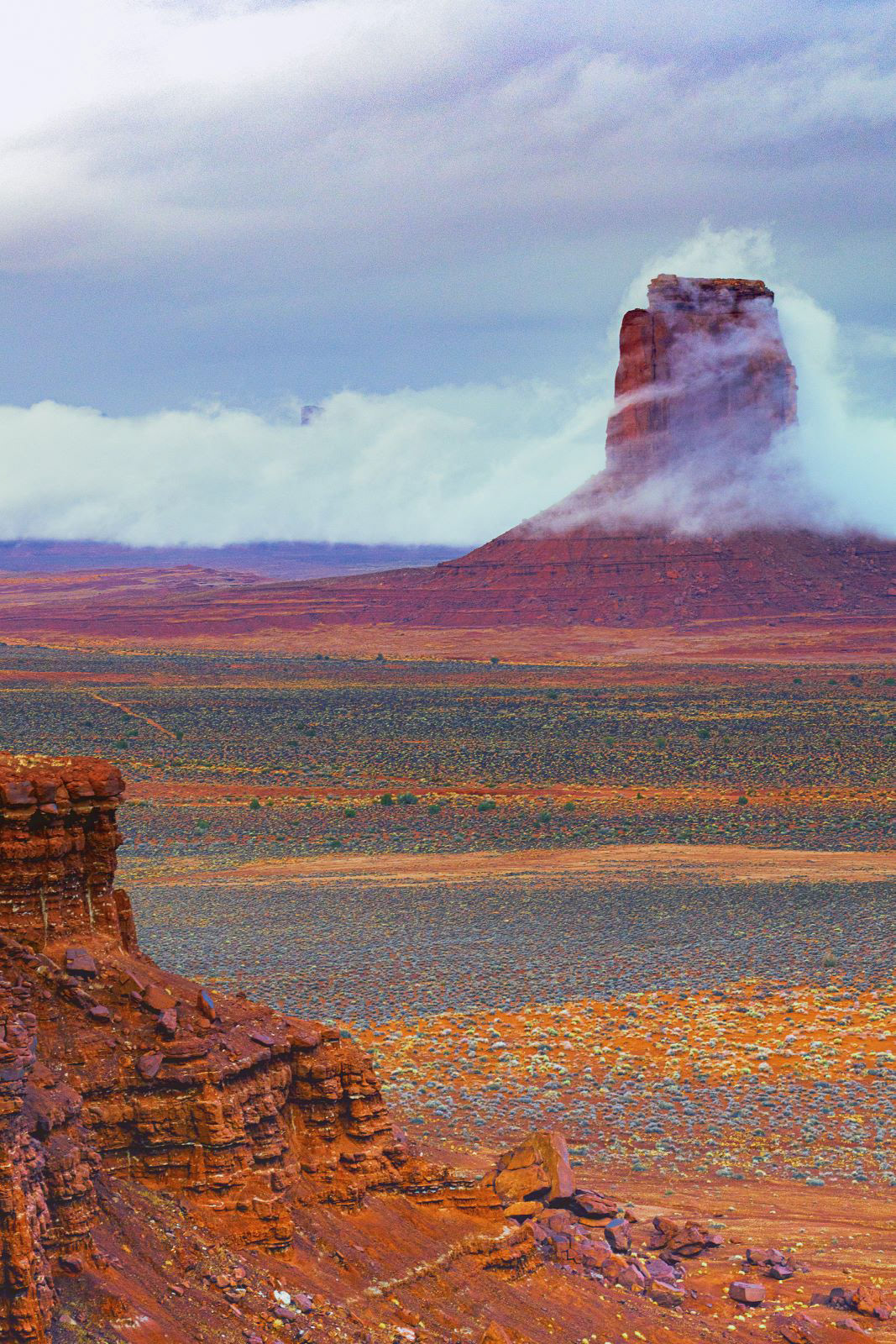 Clouds wrapping around Elephant Butte