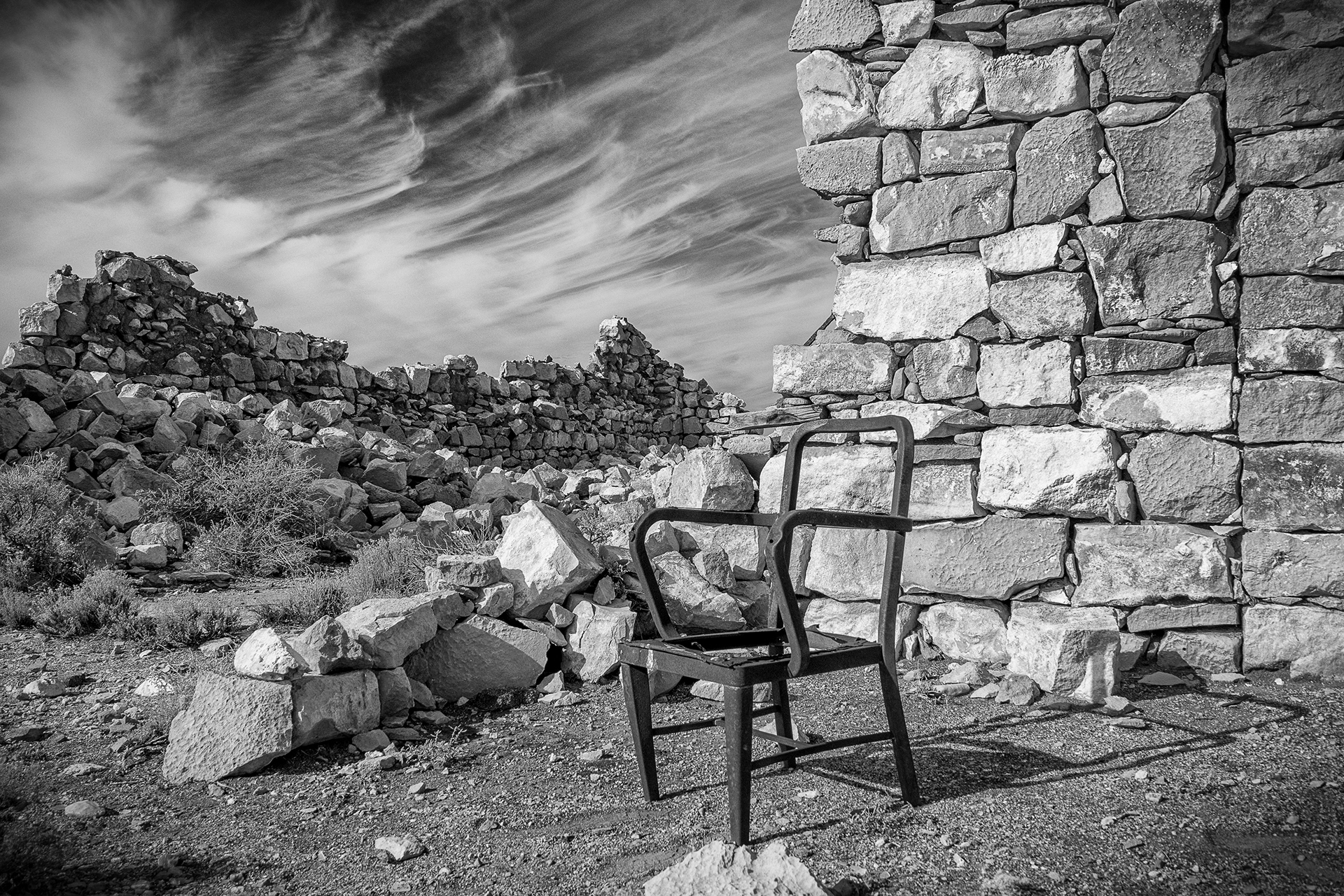 Contrasts in Texture, Stone Metal and Sky