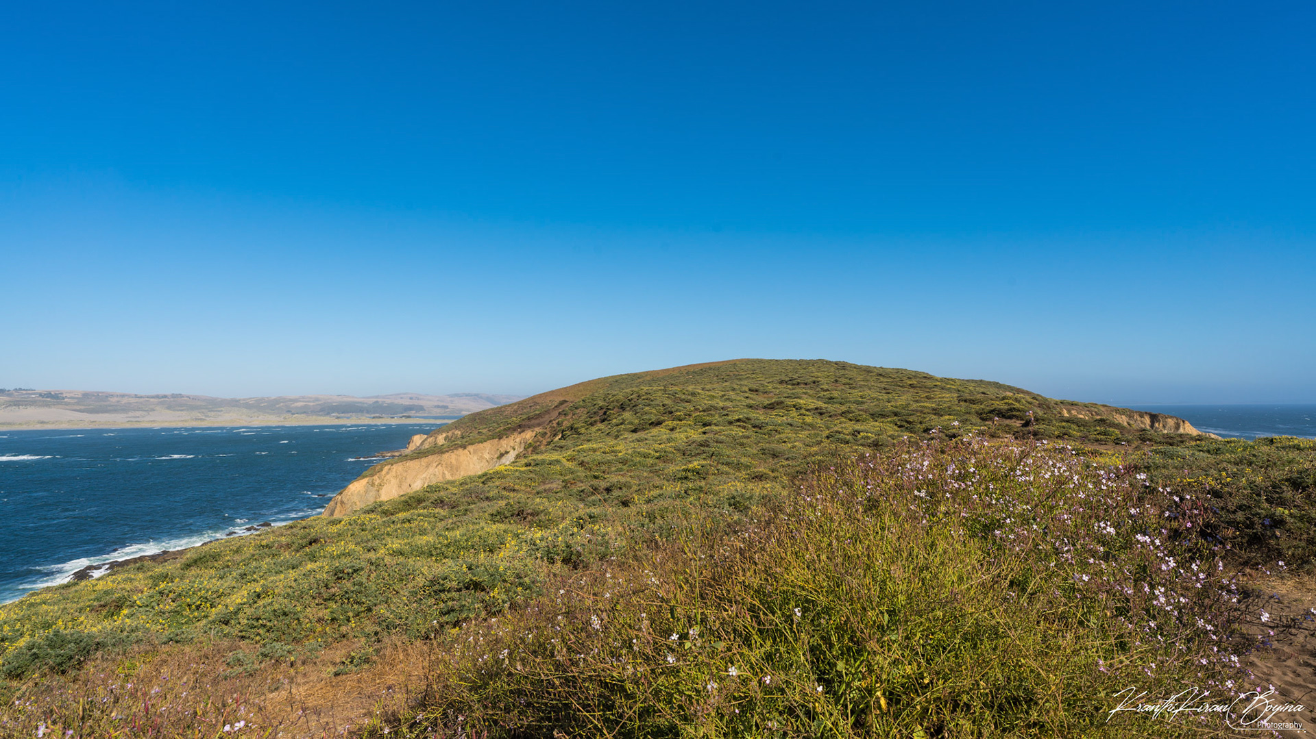With Tomales Bay on one side and Pacific Ocean on the other side, the trail offers spectacular views on either sides.