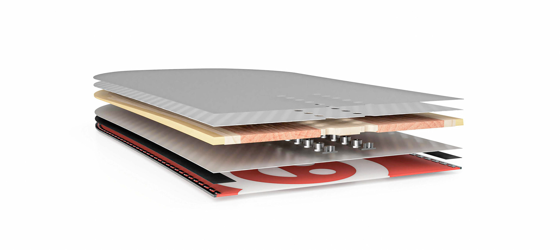 Snowboard Cross Section of layer 3D Model Fusion 360