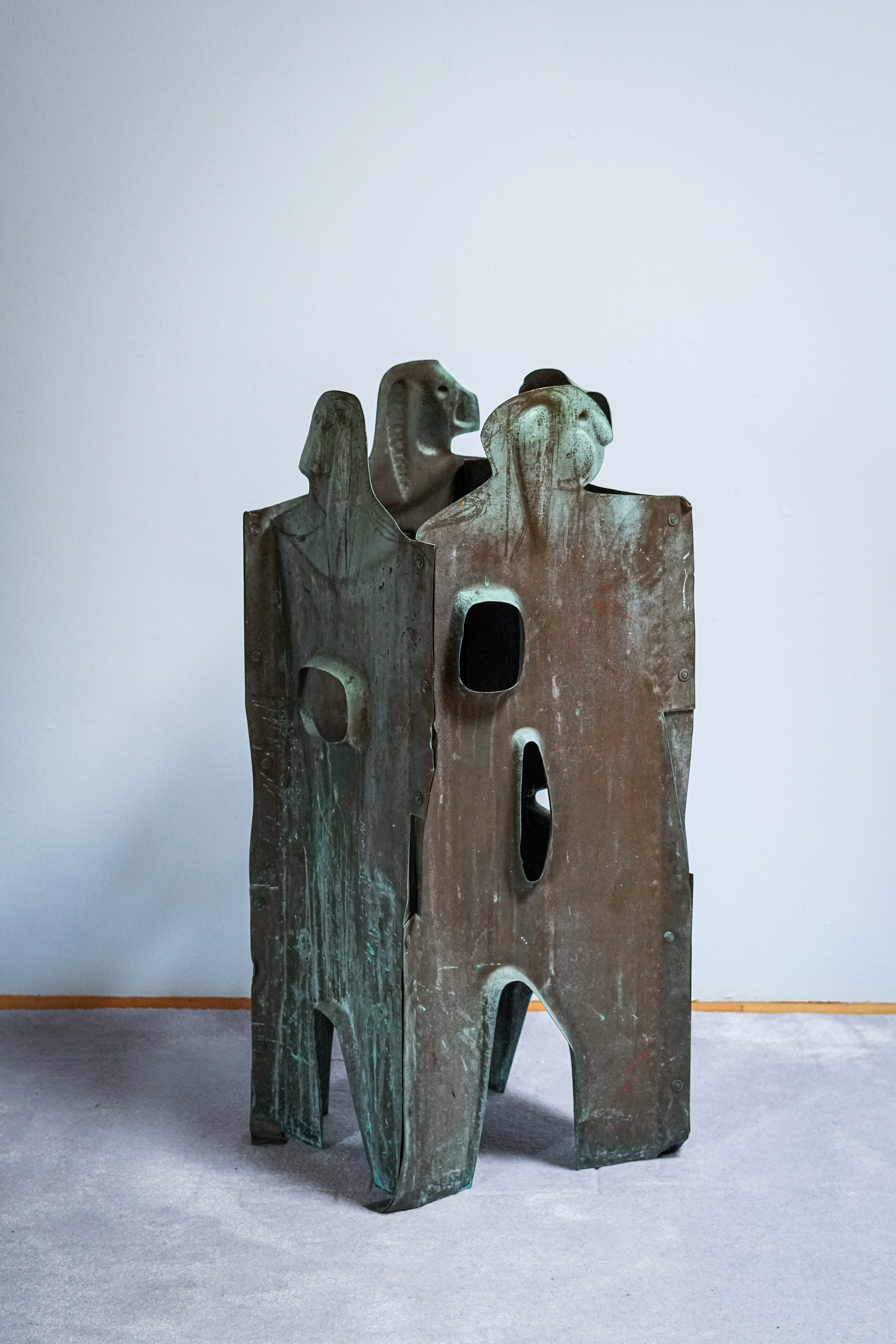 20th Century Abstract Brutalist Copper Sculpture