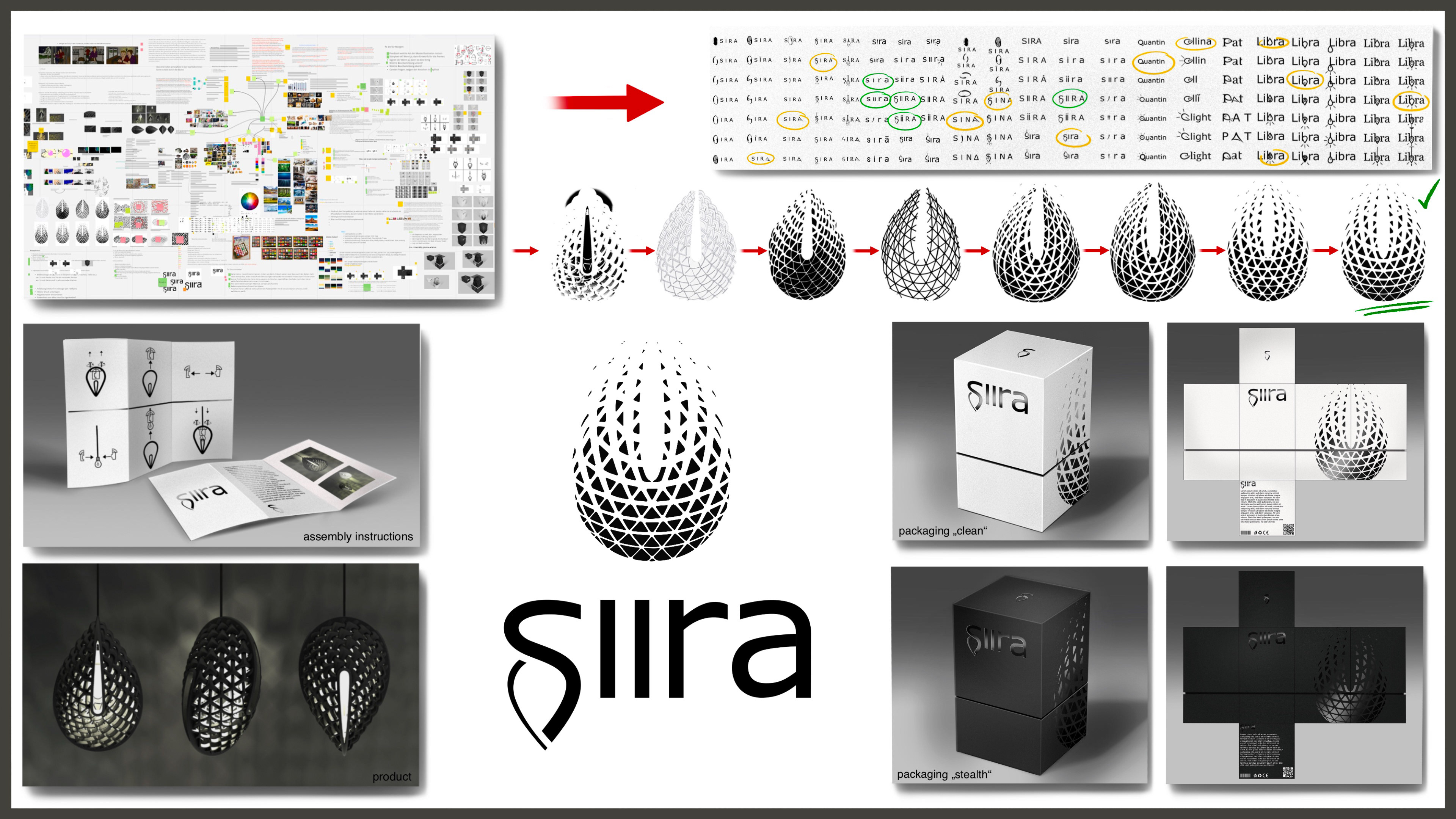 Signet- und Packagingdesign für eine Deckenleuchte (7. Semester BA)