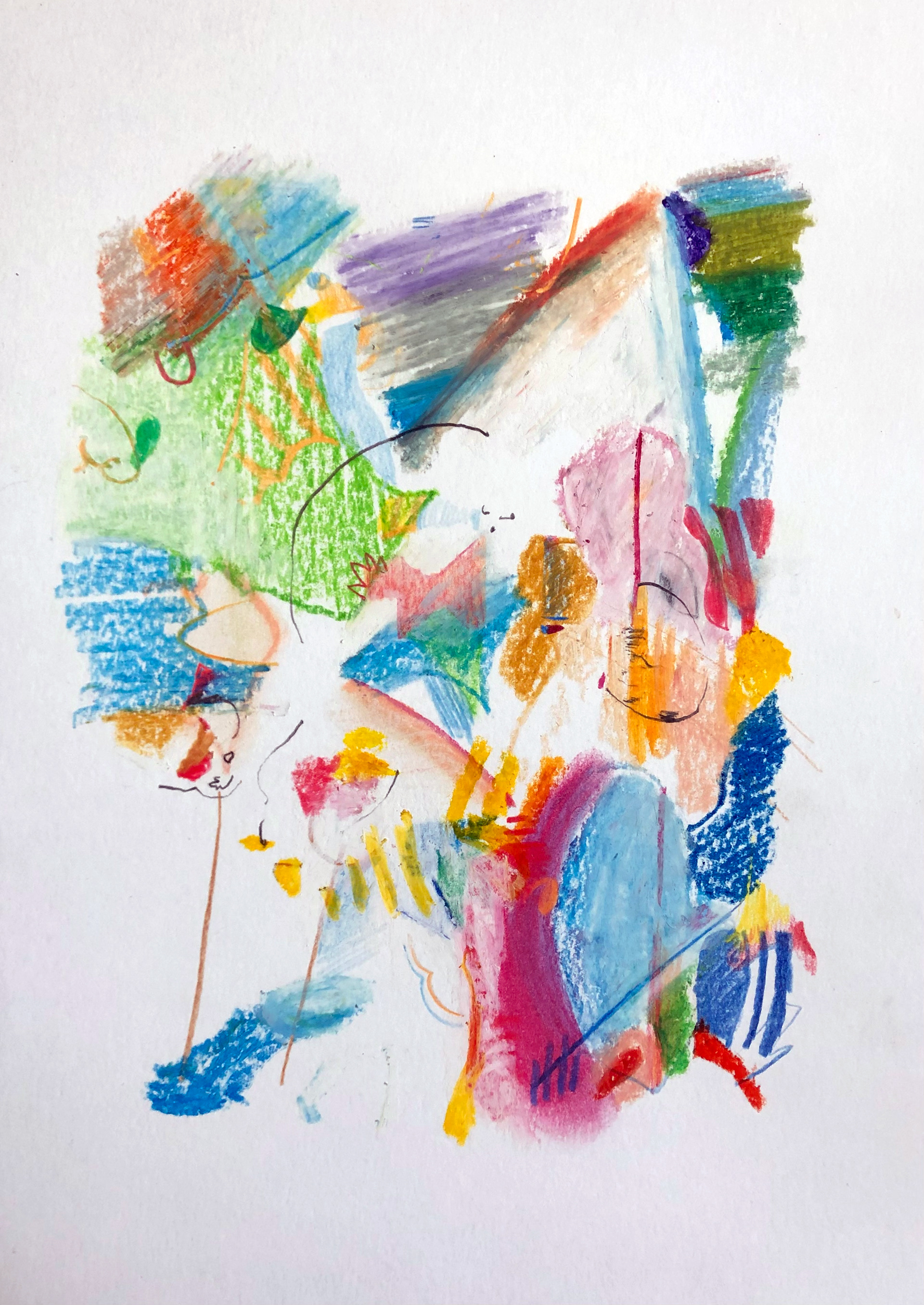 Erased place 22N7, 2022. stift, buntstift und ölpastell auf papier 297 × 210 mm