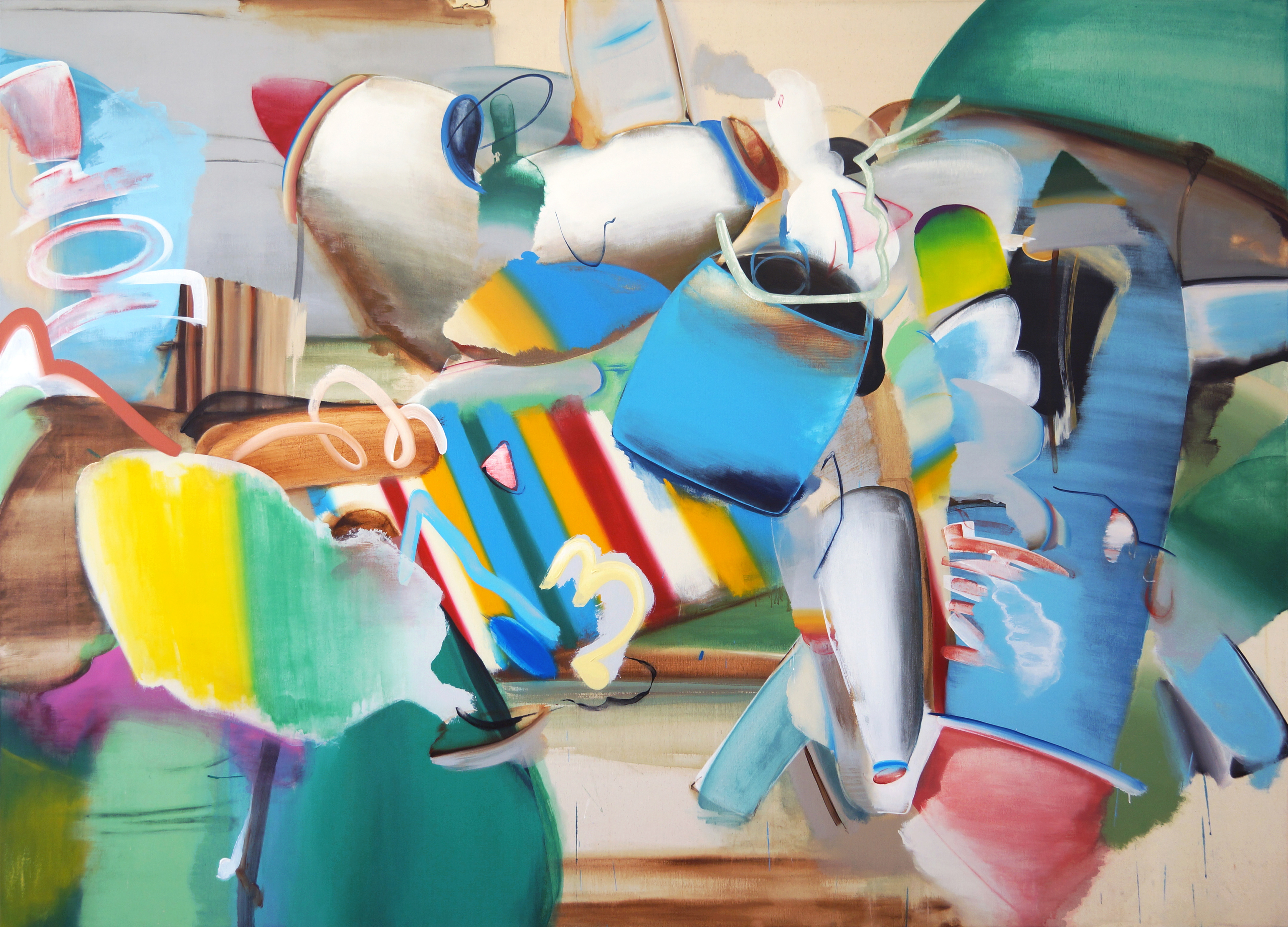 Erased place NK.4, 2021. Acrylic on canvas, 180 x 250 cm. Kistefos Museum, Norway