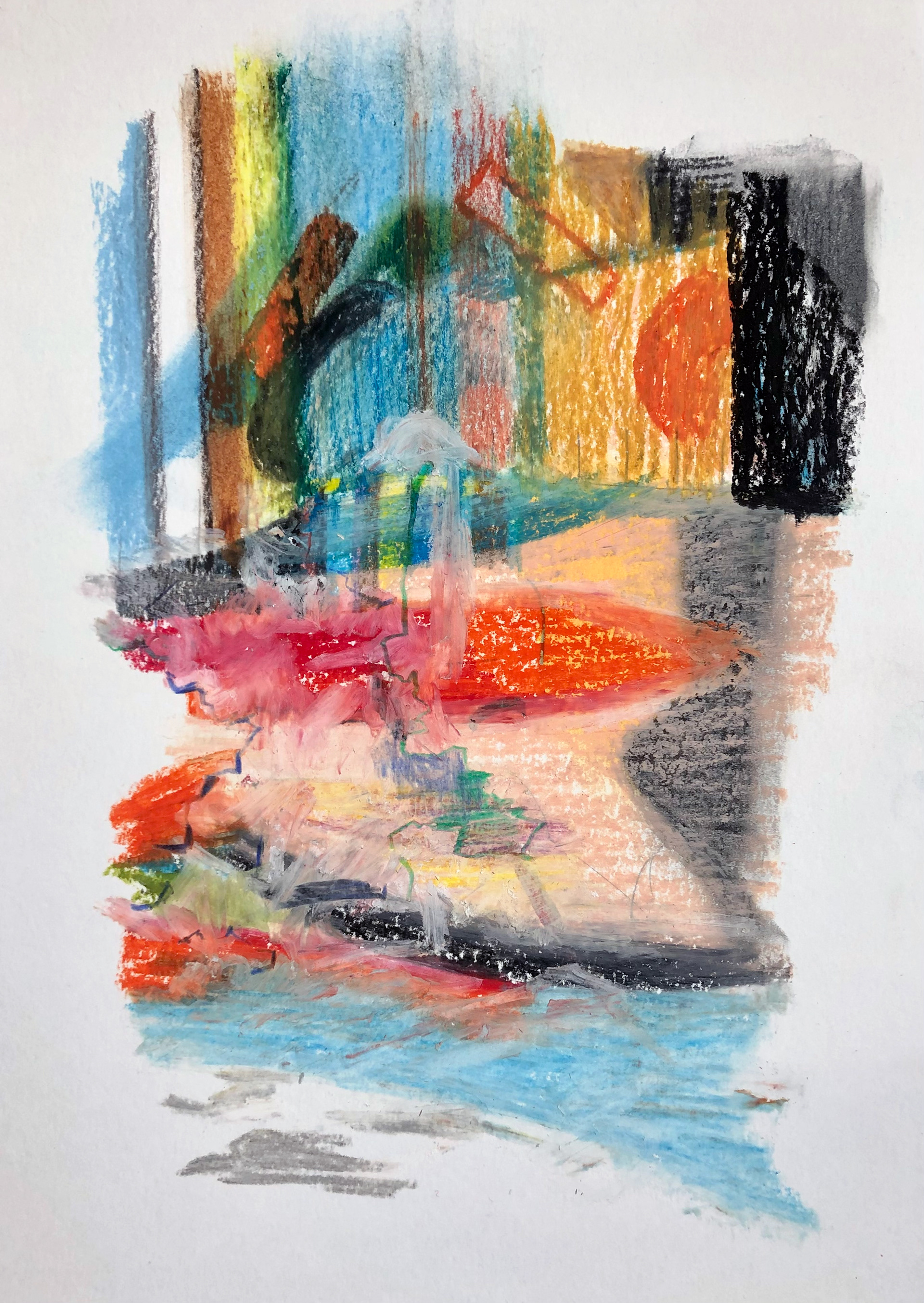 Erased place 22N1, 2022. stift, buntstift und ölpastell auf papier 297 × 210 mm