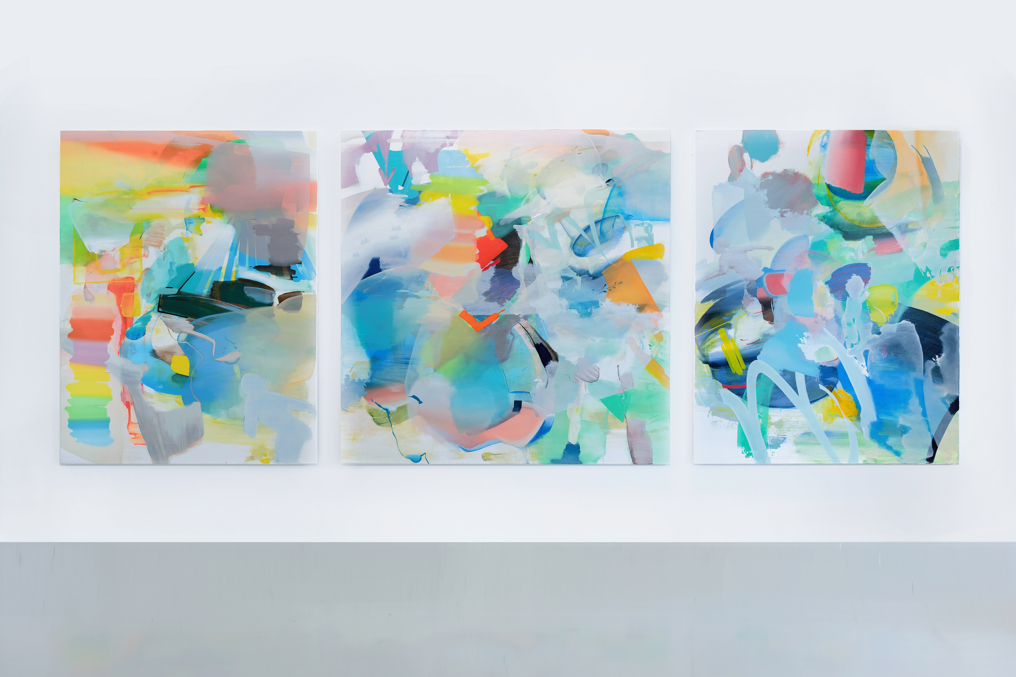 Ep42.My most personal, your hands, 2025. Acrylic and Oil on canvas, 190 × 490 cm
