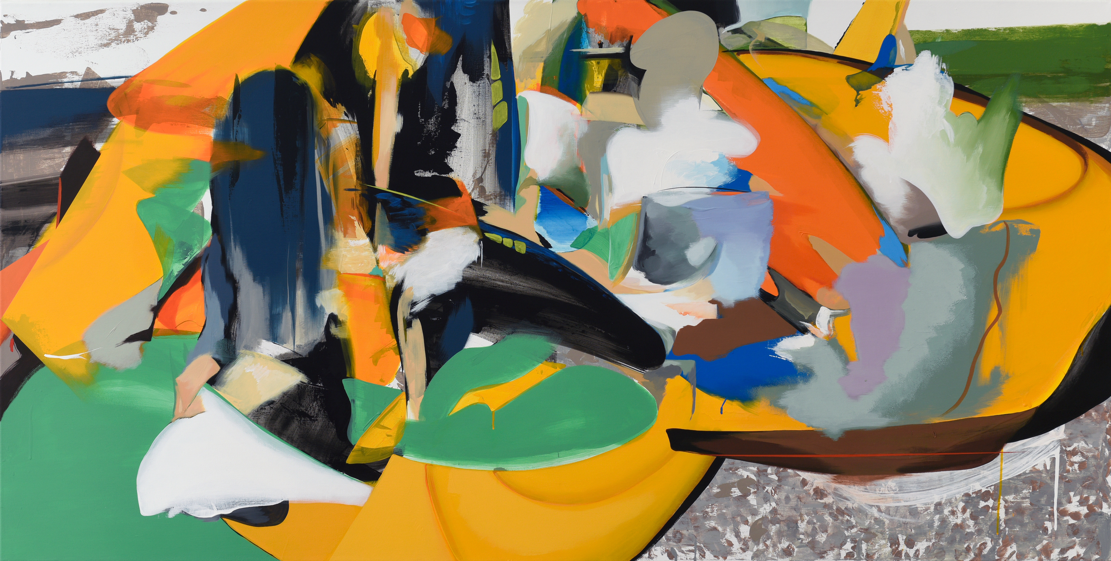 Dinge die hohl sind, 2020. Acrylic on canvas, 100 x 200 cm