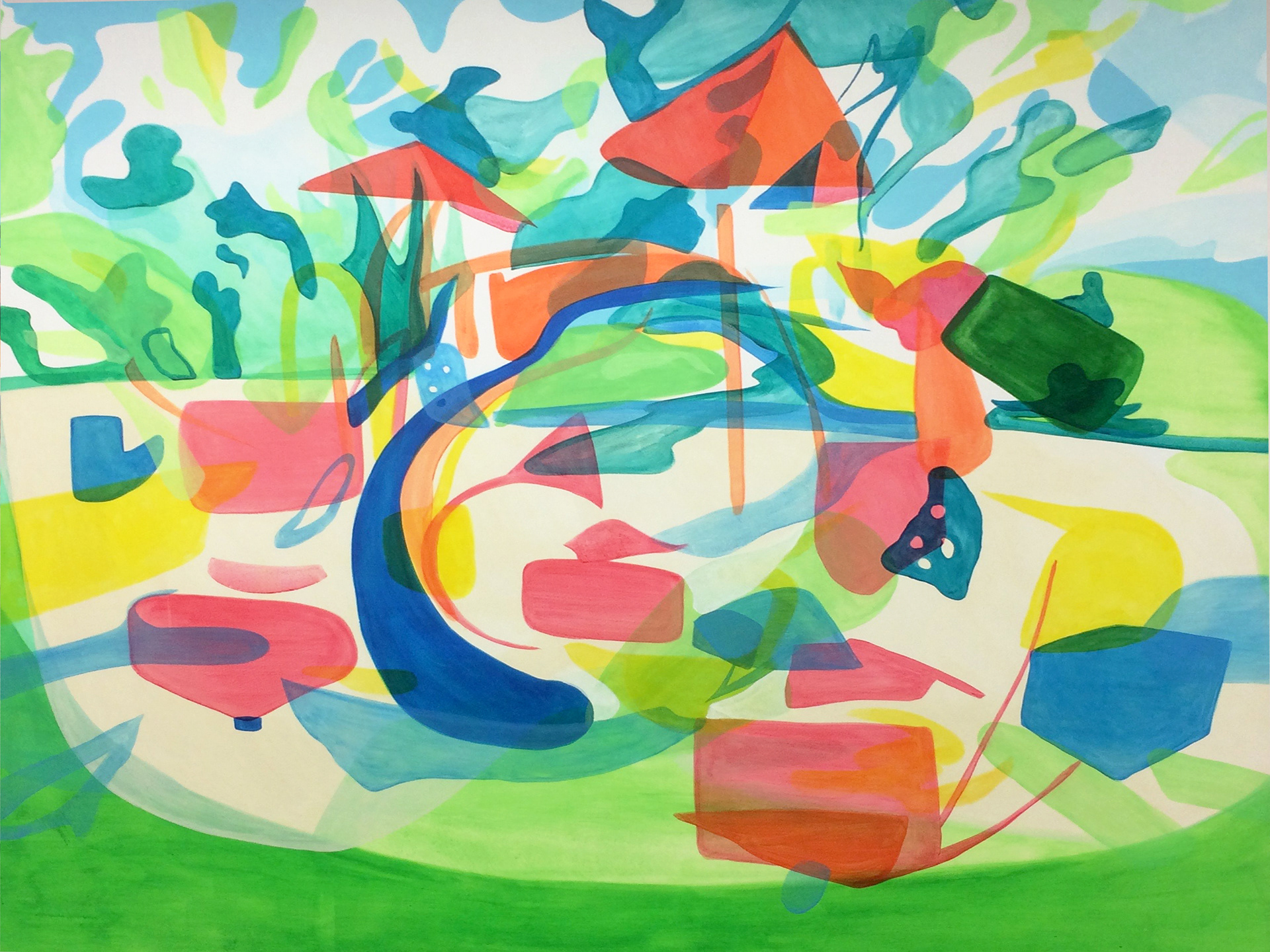 voller Leichtigkeit, 2018. Acrylic on canvas, 180 x 200 cm