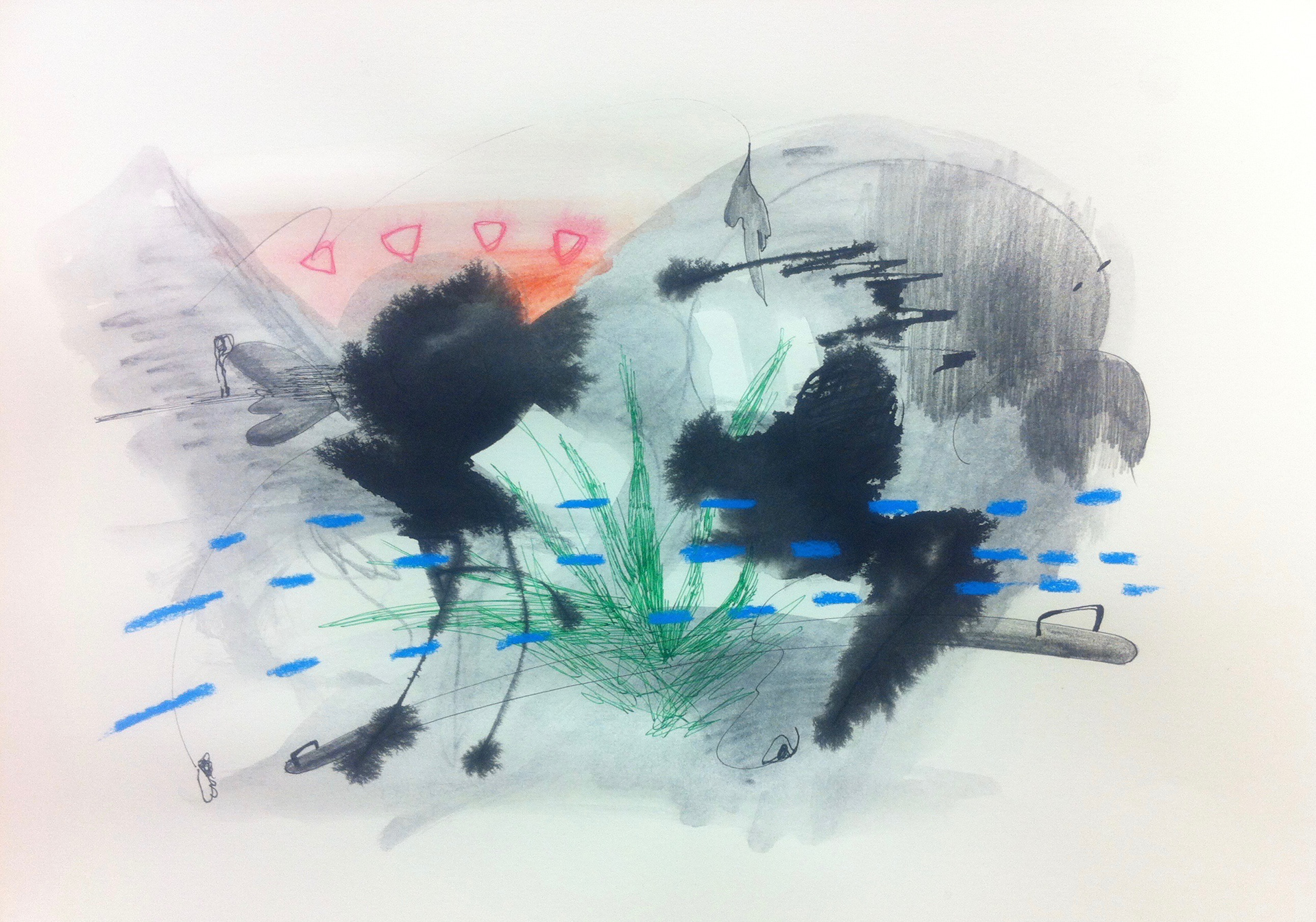 Playground, 2014. pencil and water color on a paper, 210 × 297 mm
