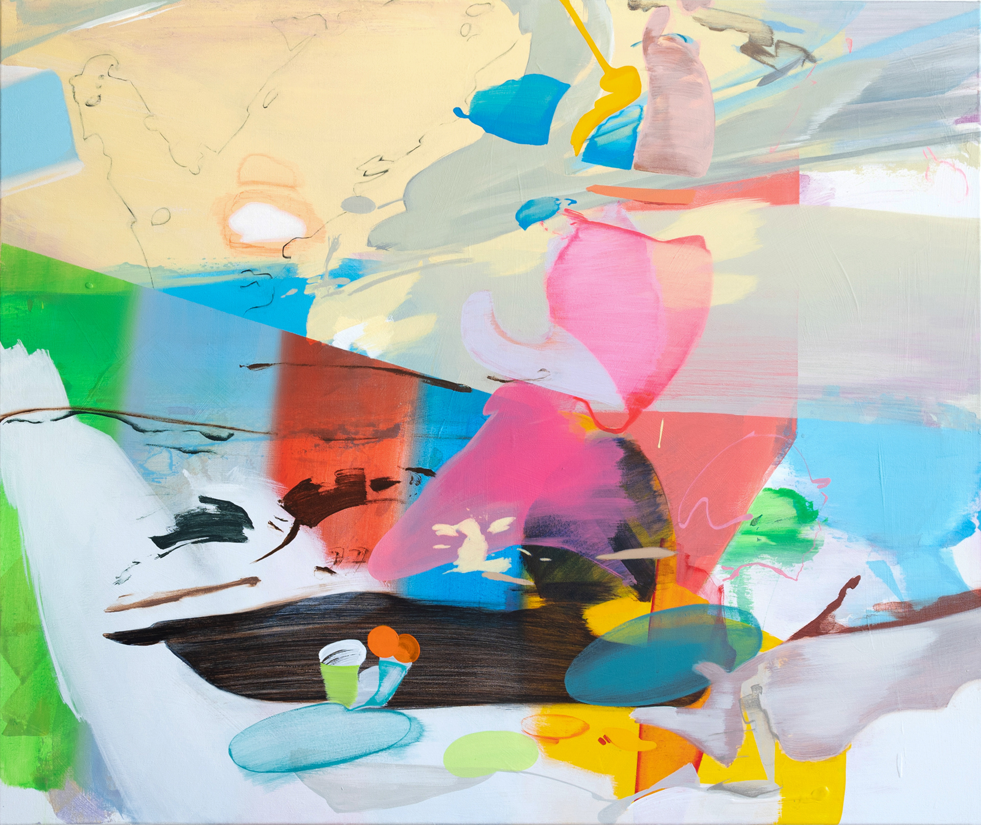 Erased place NL.33, 2024. Acrylic on canvas, 100 × 120 cm, Private collection, Germany