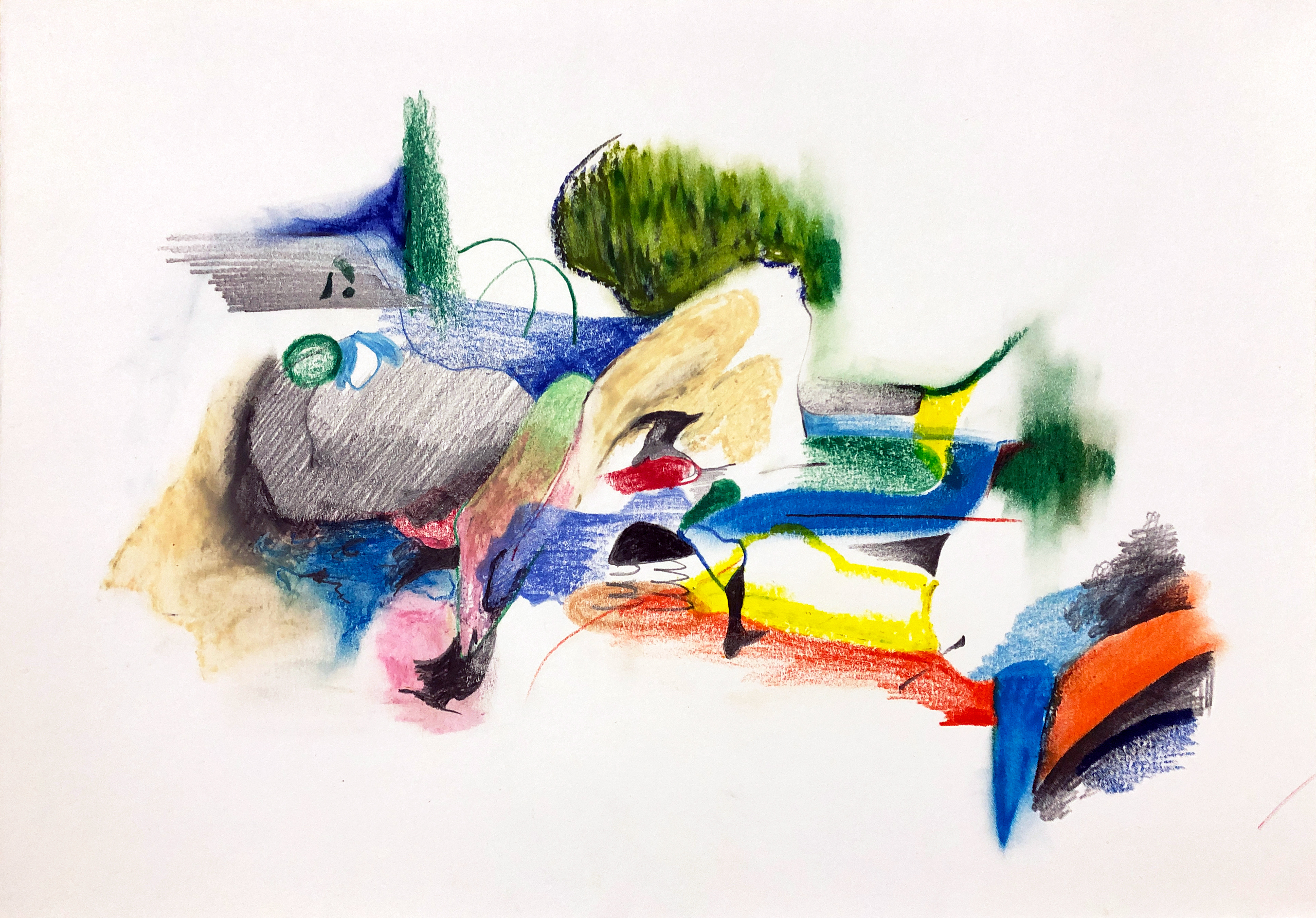 Playground, 2020. stift, buntstift und ölpastell auf papier, 210 × 297 mm