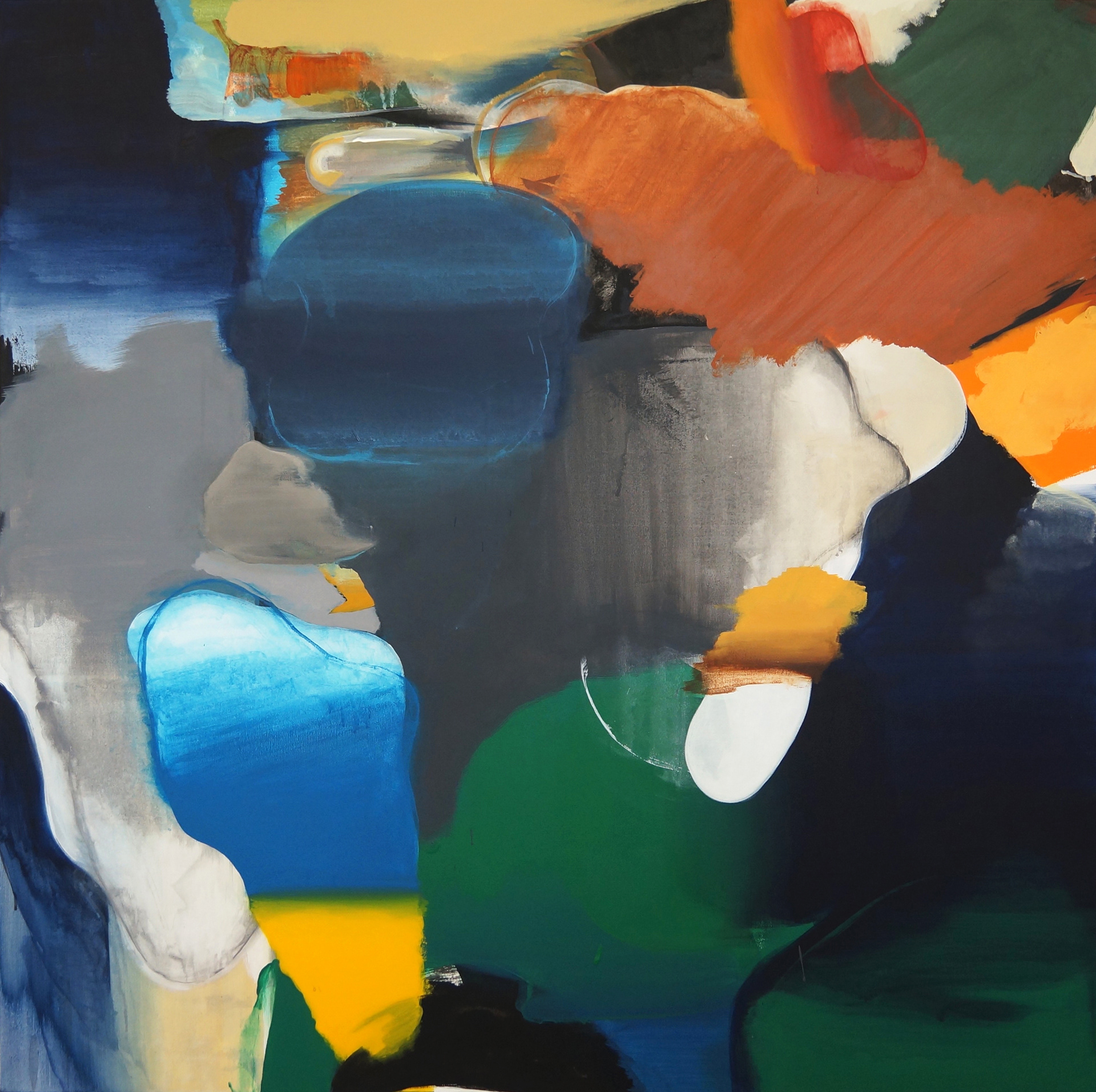 I was born in hesitation, 2020. Acrylic on canvas, 130 x 130 cm