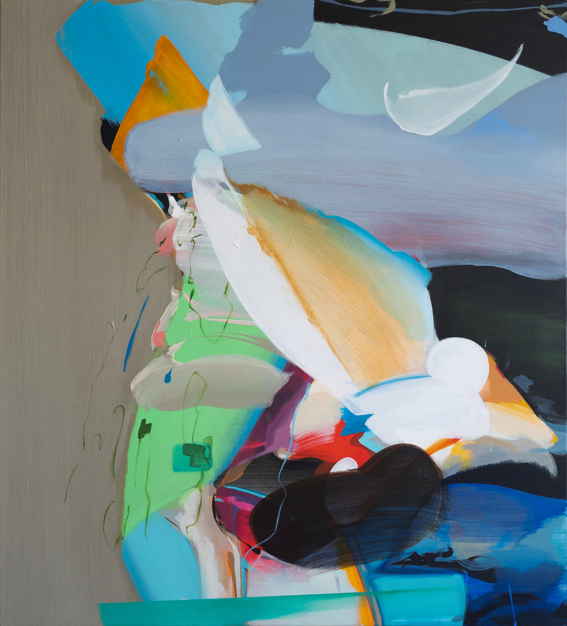 Erased place NK.32, 2024. Acrylic on canvas, 100 × 90 cm