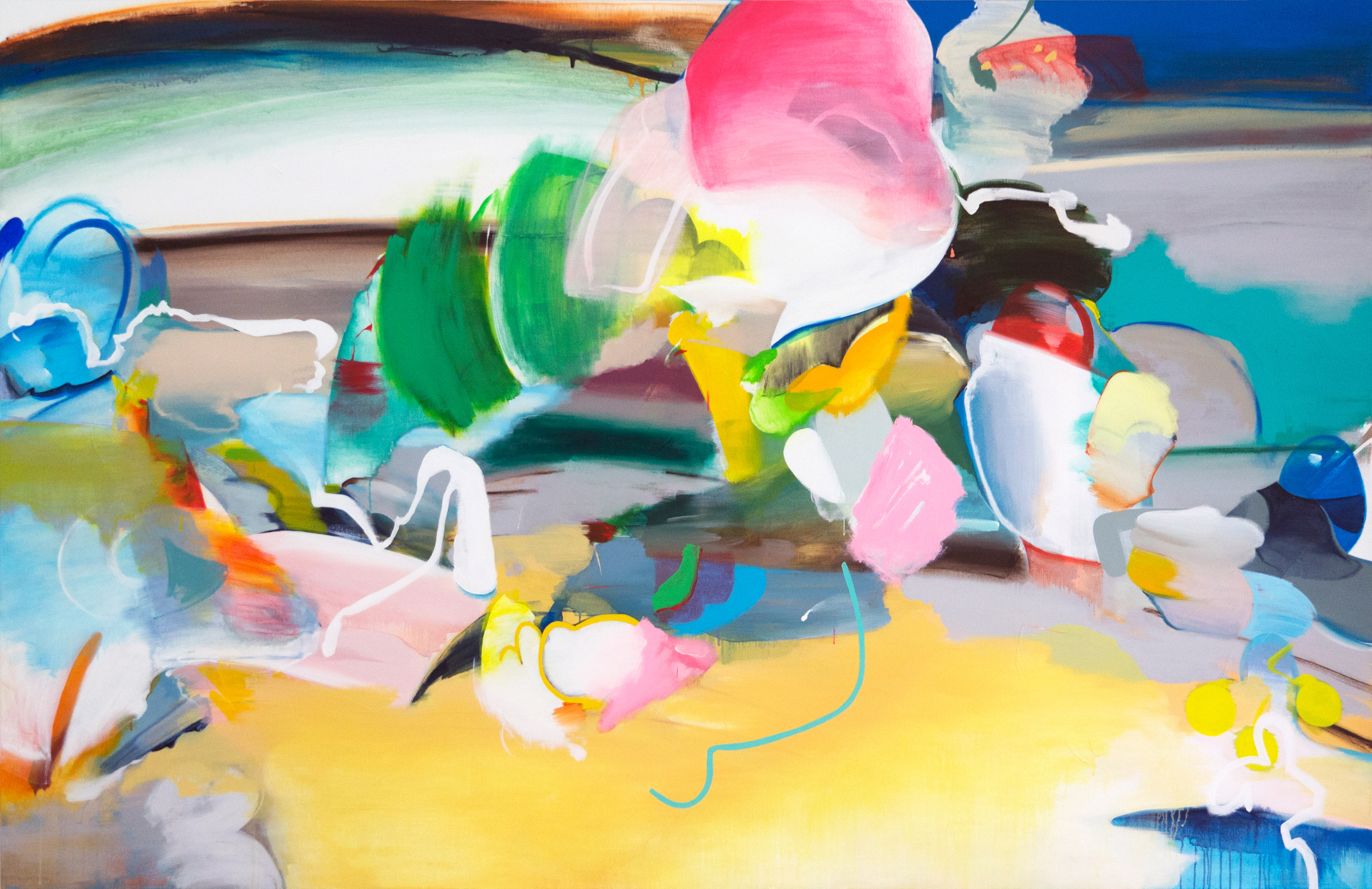 Erased place NK.6, 2021. Acrylic on canvas, 180 x 280 cm. Kistefos Museum, Norway