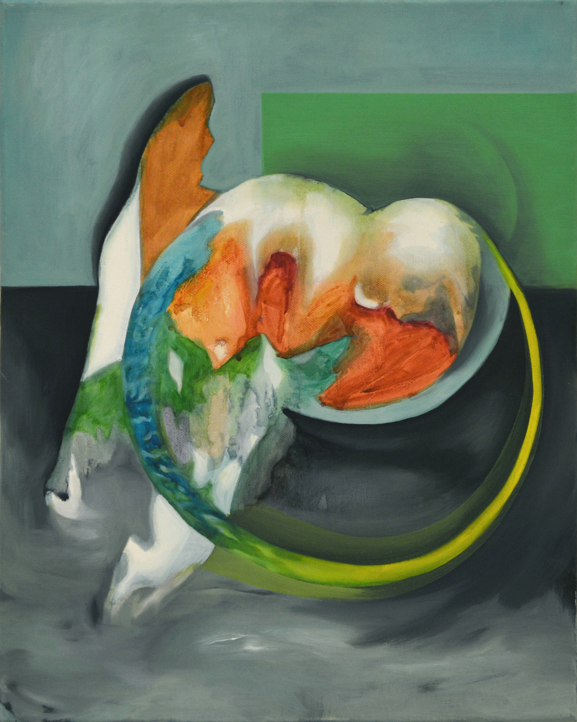 Time of Moon, 2018. Acrylic and Oil on canvas, 40 x 30 cm