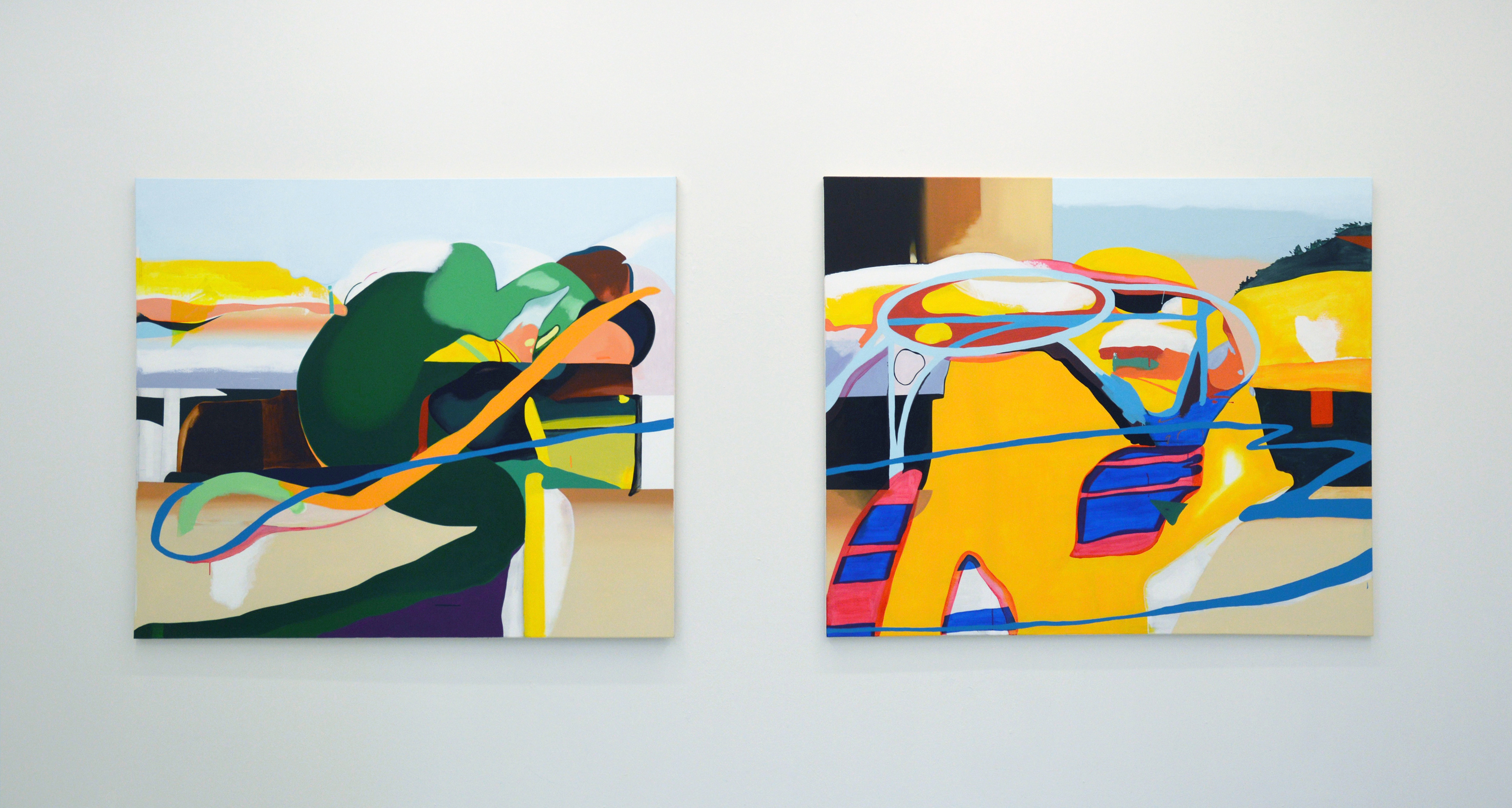 Wo soll ich die Linie platzieren, 2018. Acrylic and Oil on canvas, 200 x 320 cm