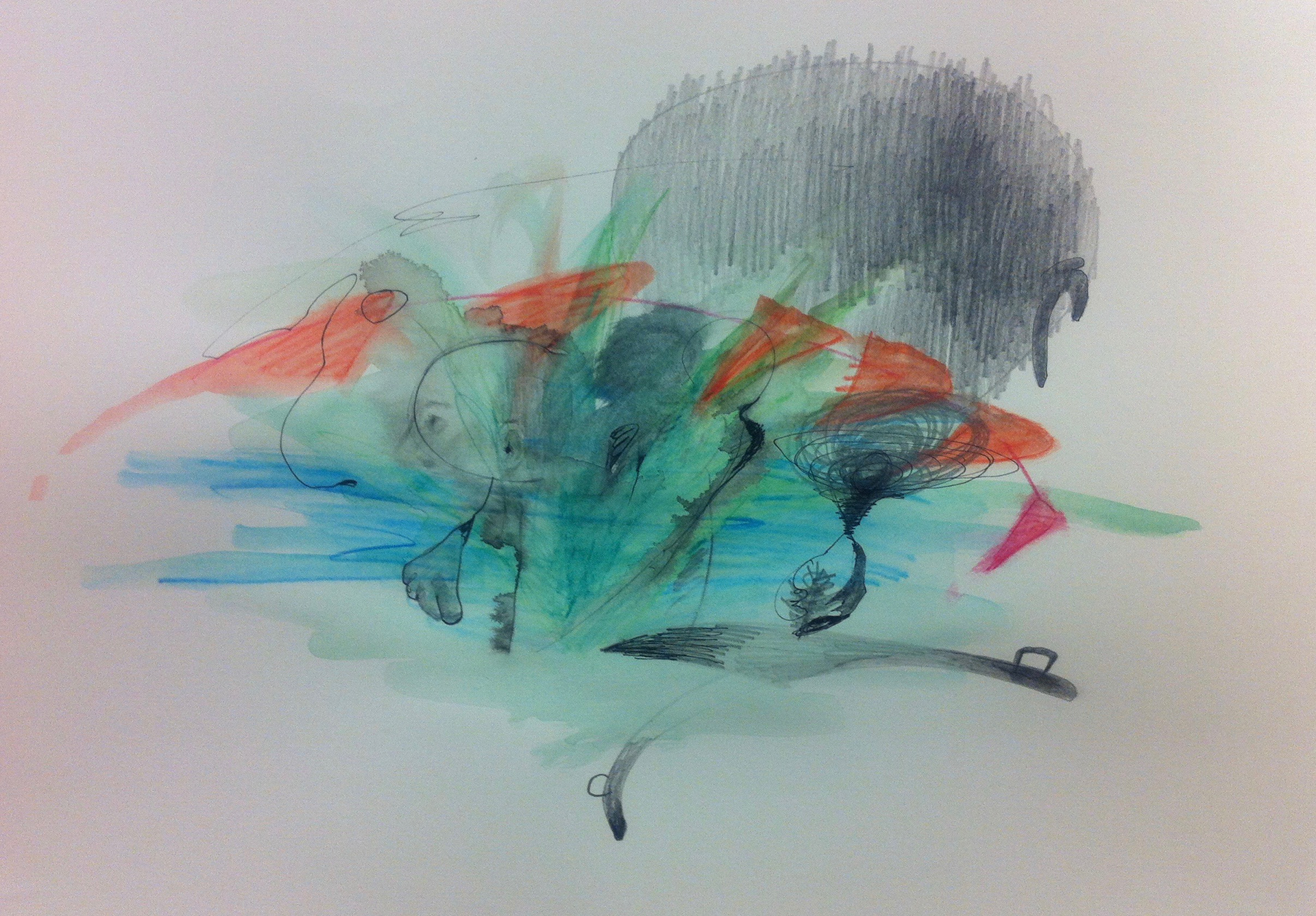 Playground, 2014. pencil and water color on a paper, 210 × 297 mm