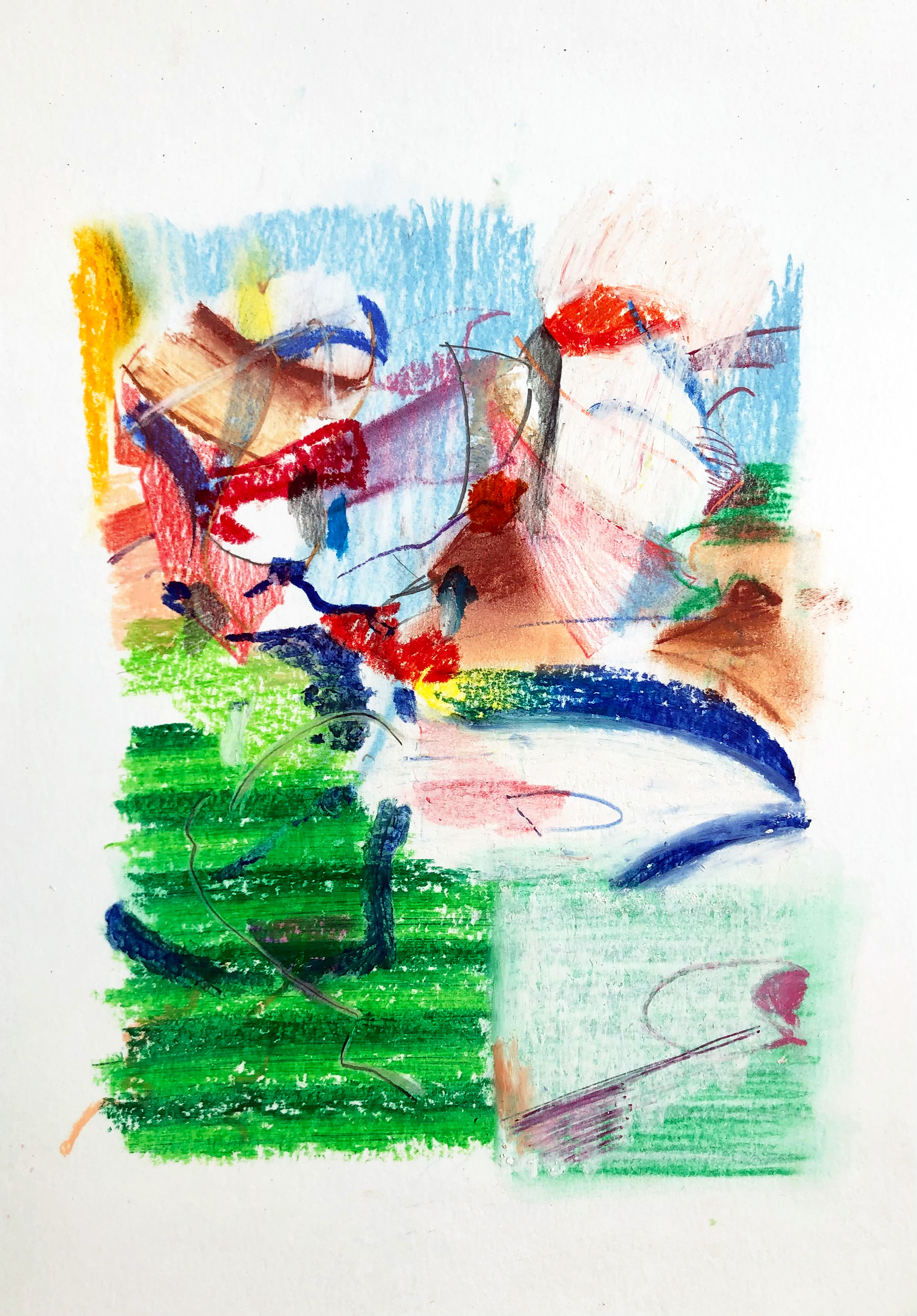 Erased place 22N2, 2022. stift, buntstift und ölpastell auf papier 297 × 210 mm