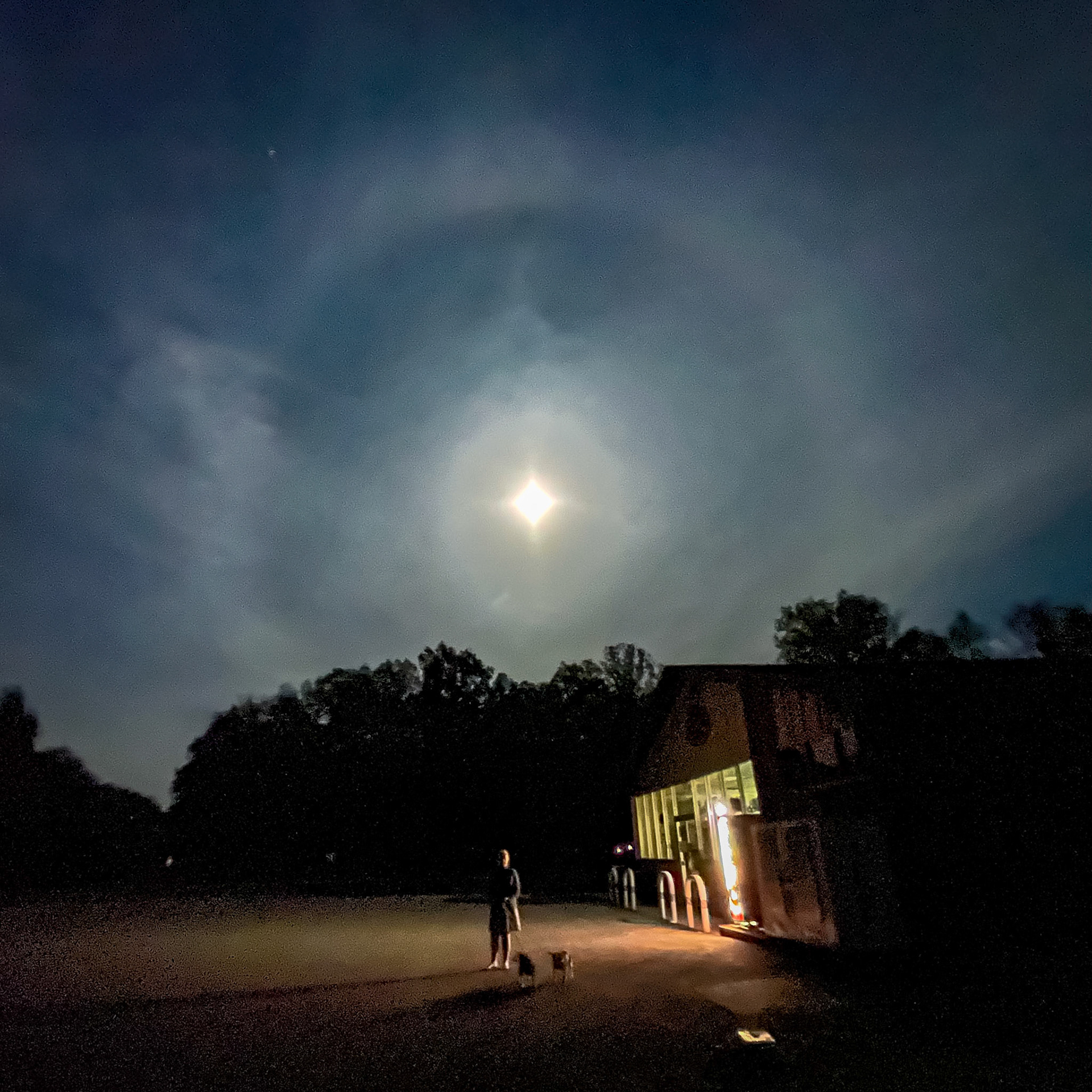 Rising full ‘Pink’ moon shot at Mammoth Cave National Park