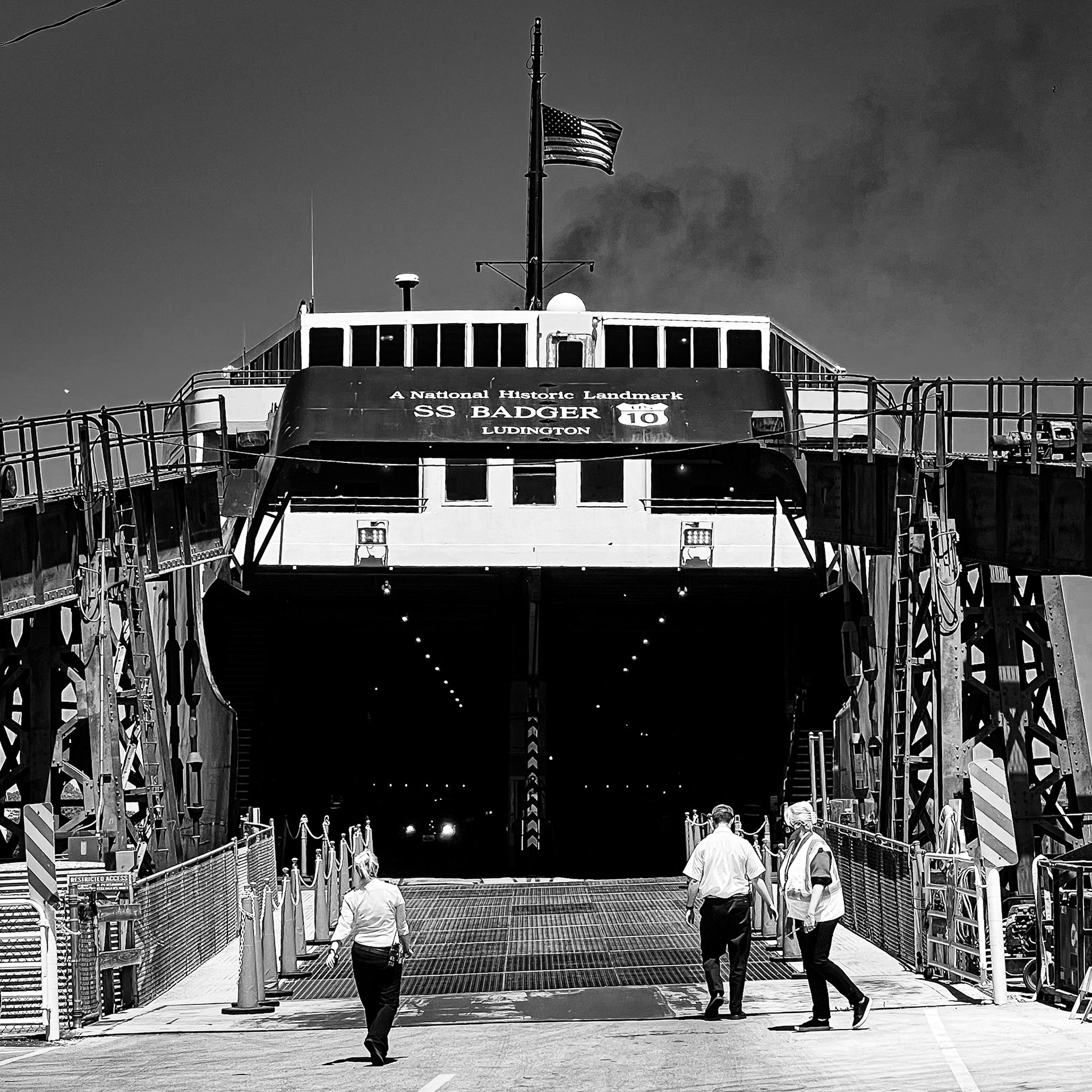 Waiting to board the SS Badger in Manitowoc, WI for the four hour passage to Ludington MI.