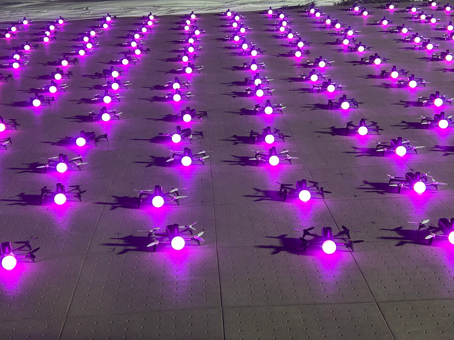 Setup of Dollywoods Drone show