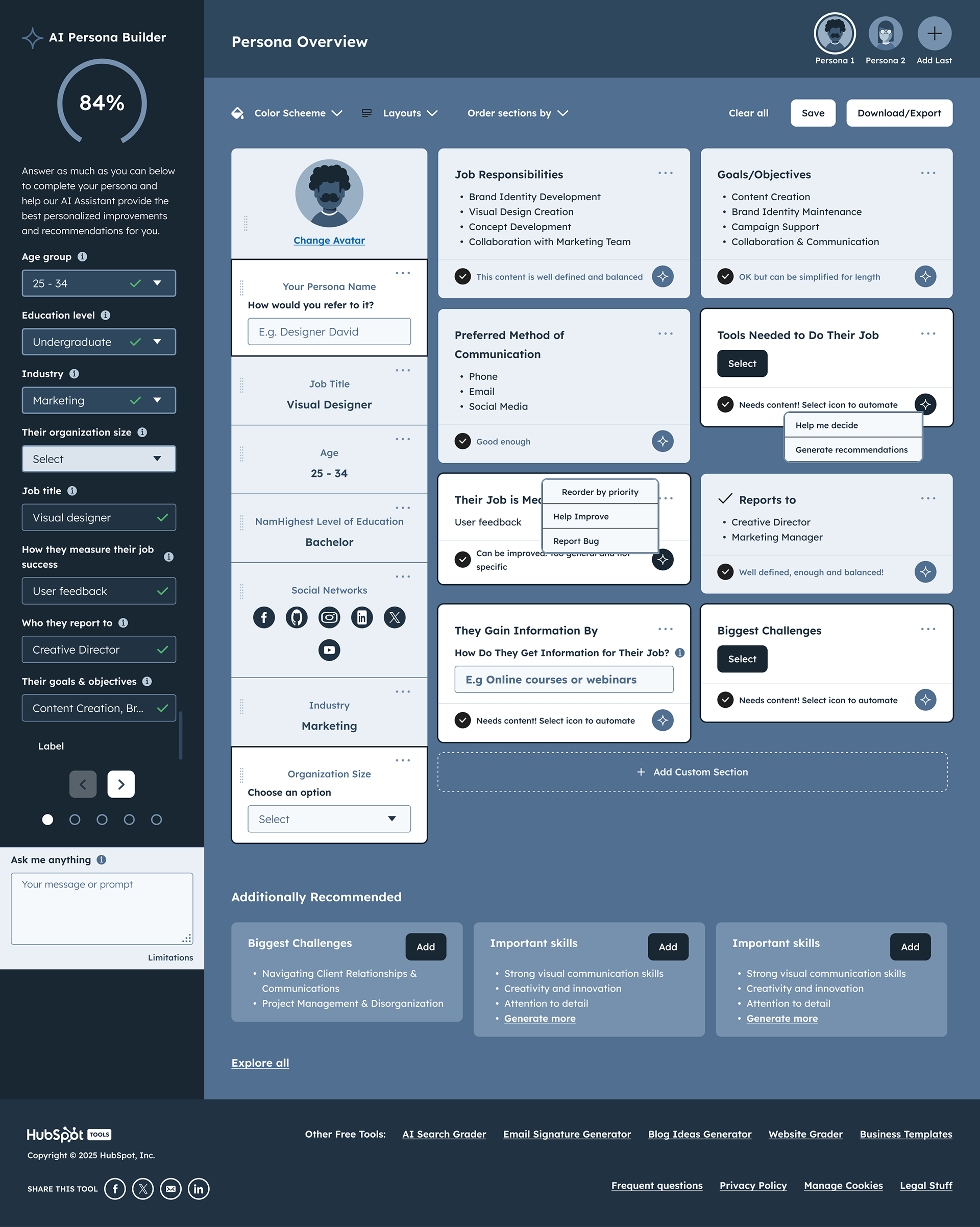 Wireframe: results screen