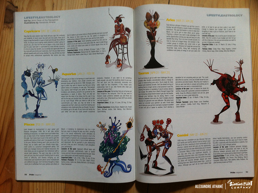 Pride Magazine Horoscope Illustrations, UK