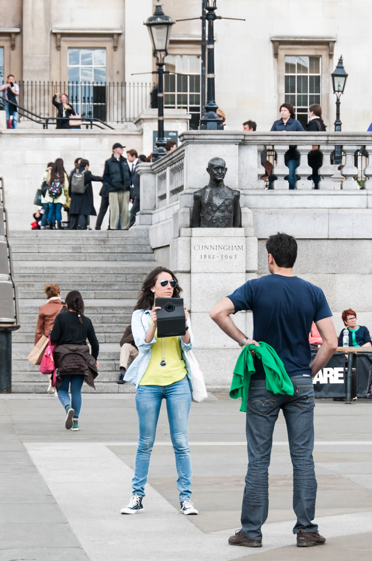 Posers in Trafalgar Square, London