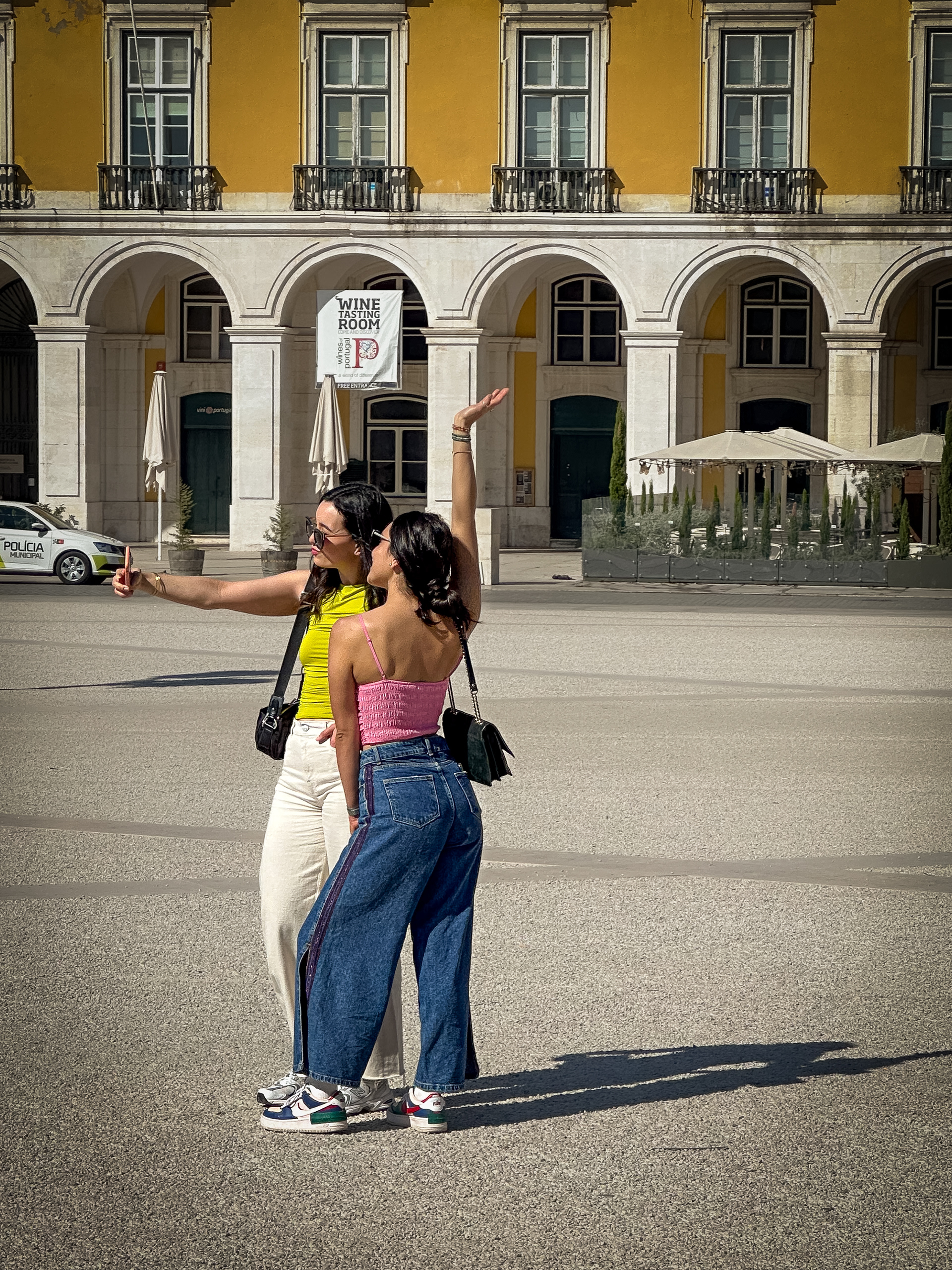 Selfie Posers in Praça do Comércio, Lisbon