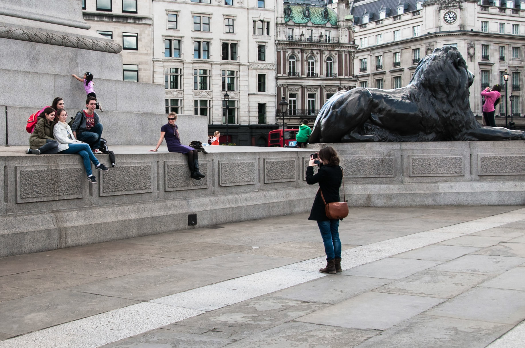 Posers in Trafalgar Square, London
