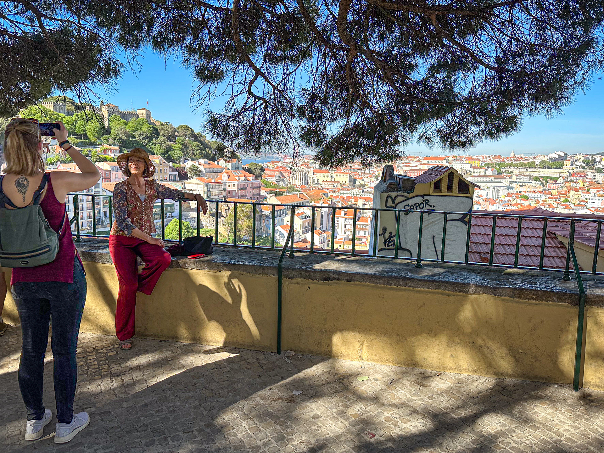 Posers at the Miradouro Sofia de Mello Breyner Andresen, Lisbon