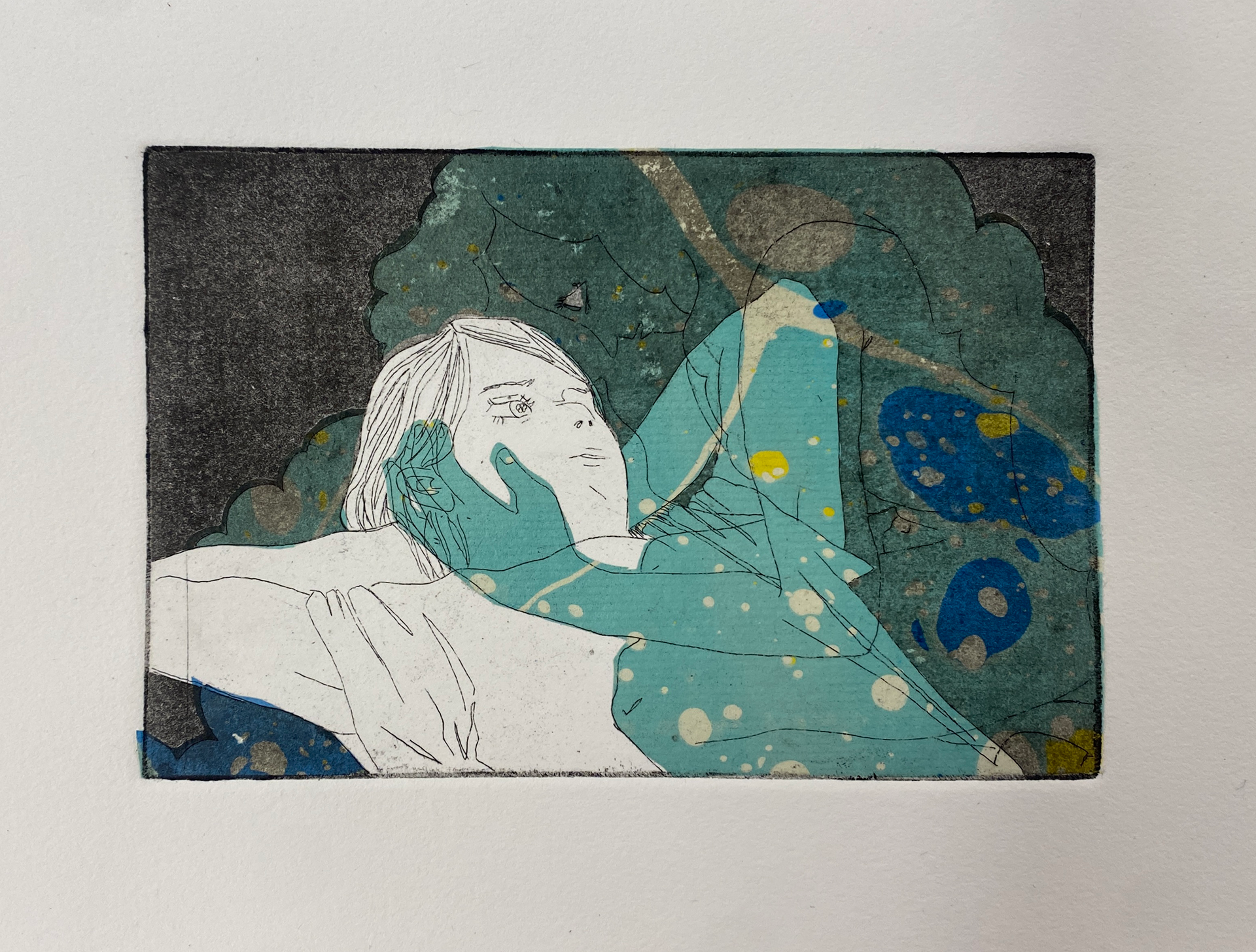 Etching with chiné colle