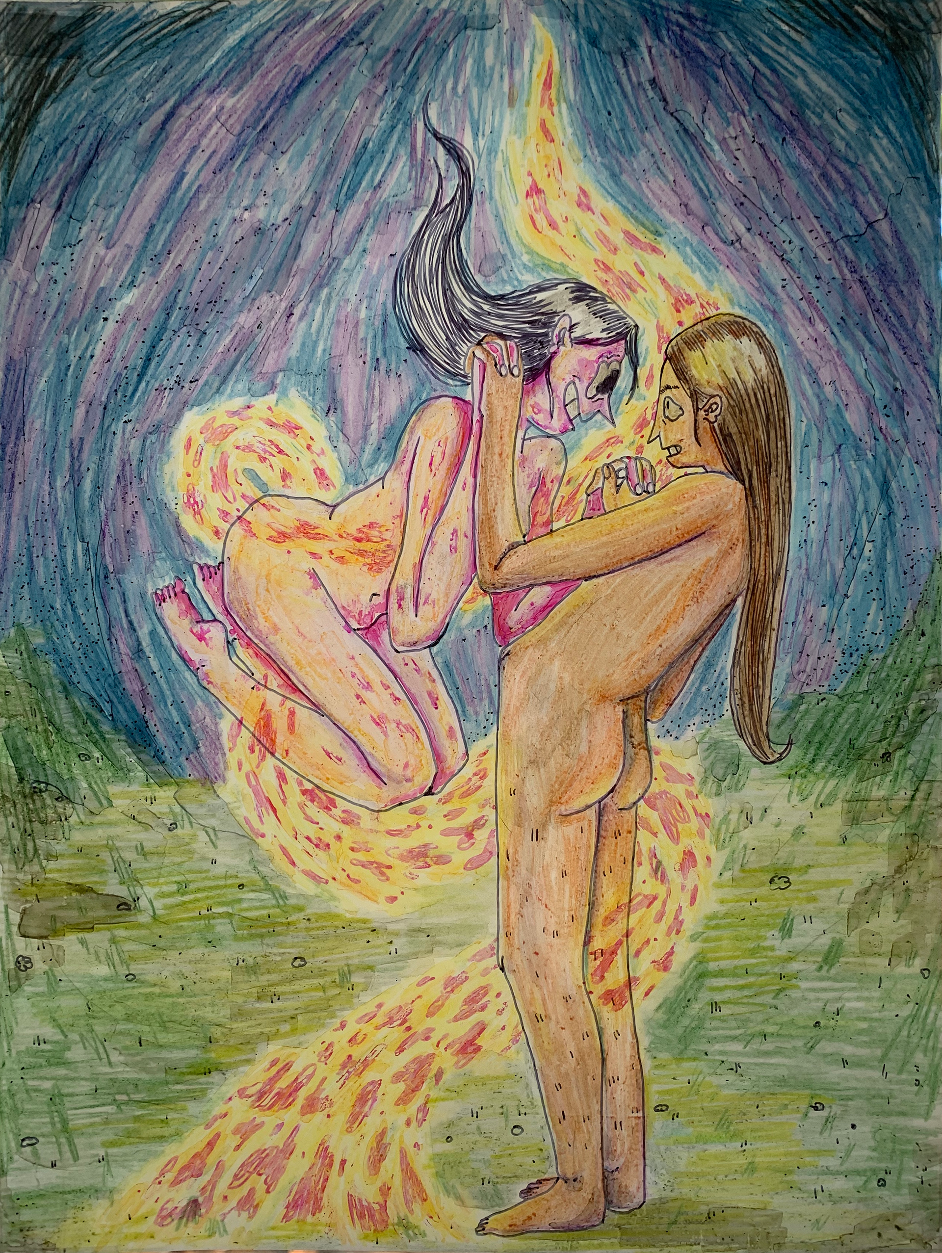 Alcohol ink on acetate