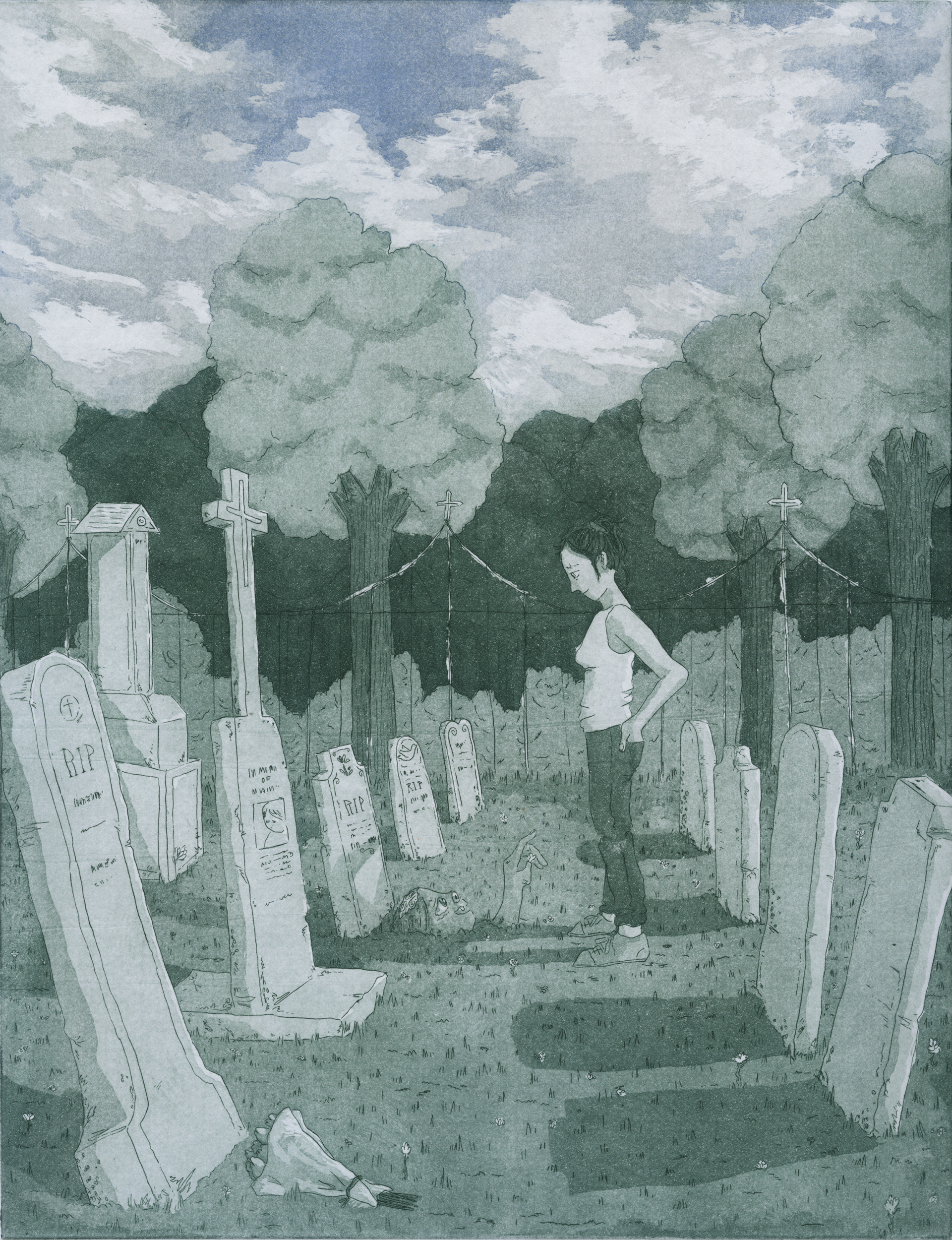 Etching with á la poupée variation