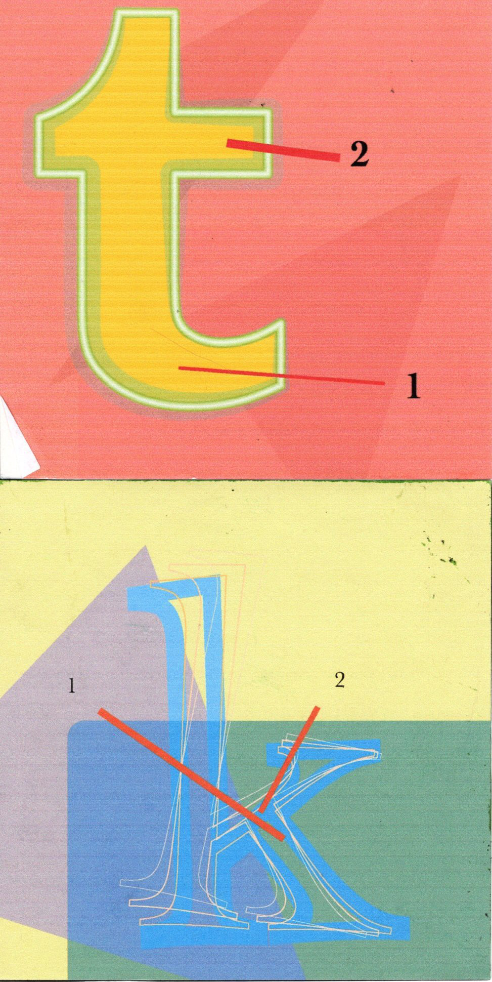 Letter t / Letter k