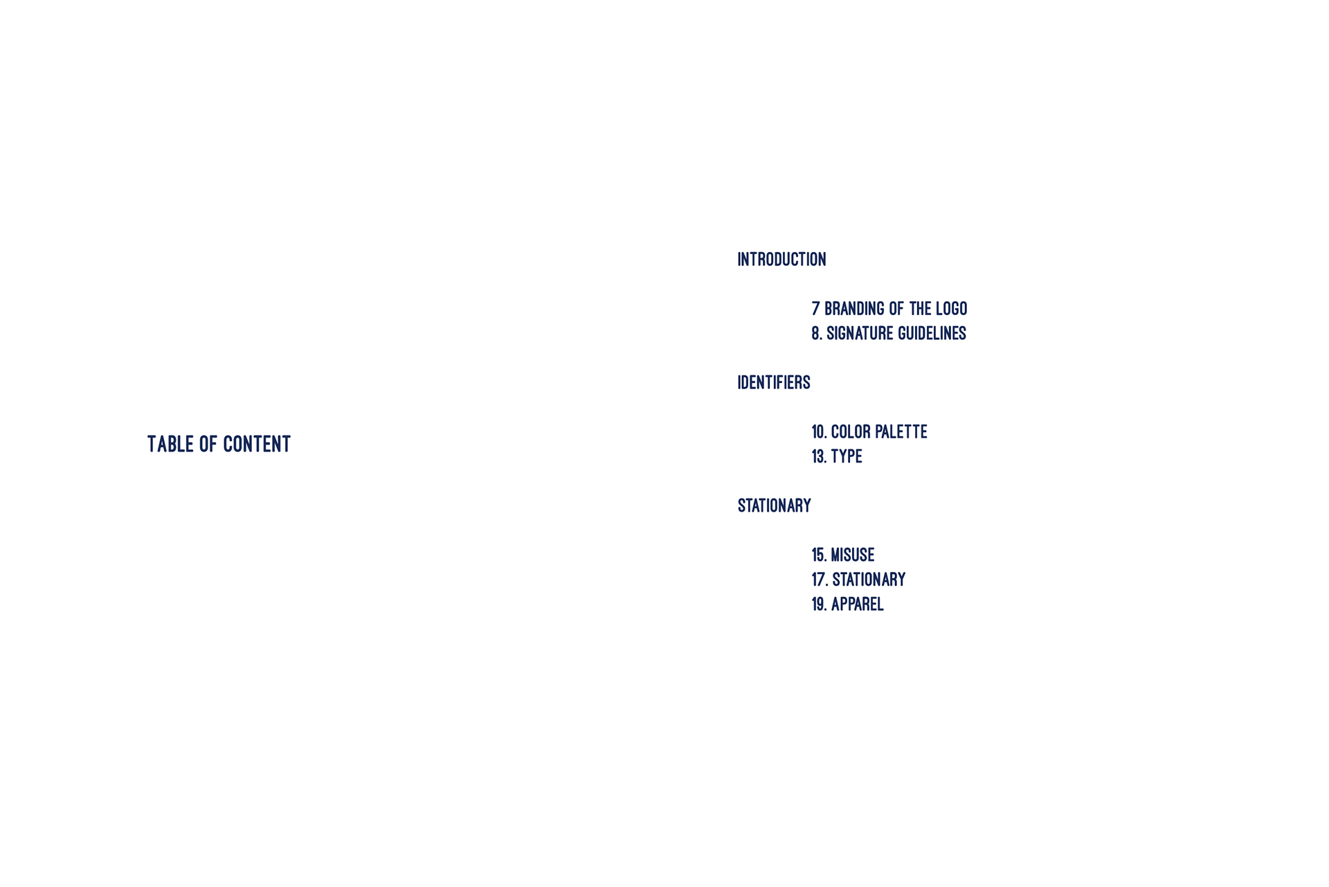 2. Table of Content
