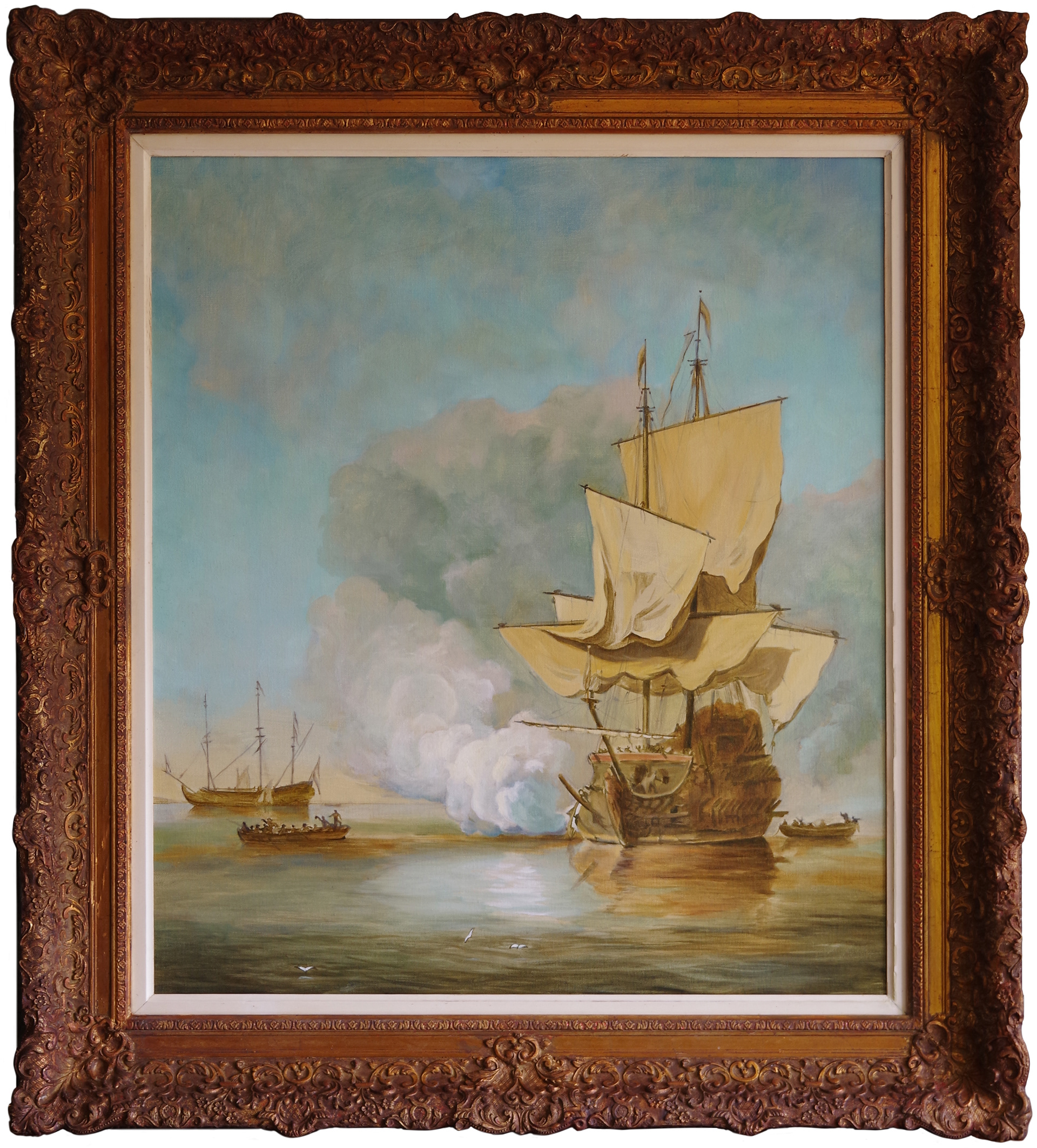 After Willem van de Velde the Younger - oil on canvas (80 x 70 cm)